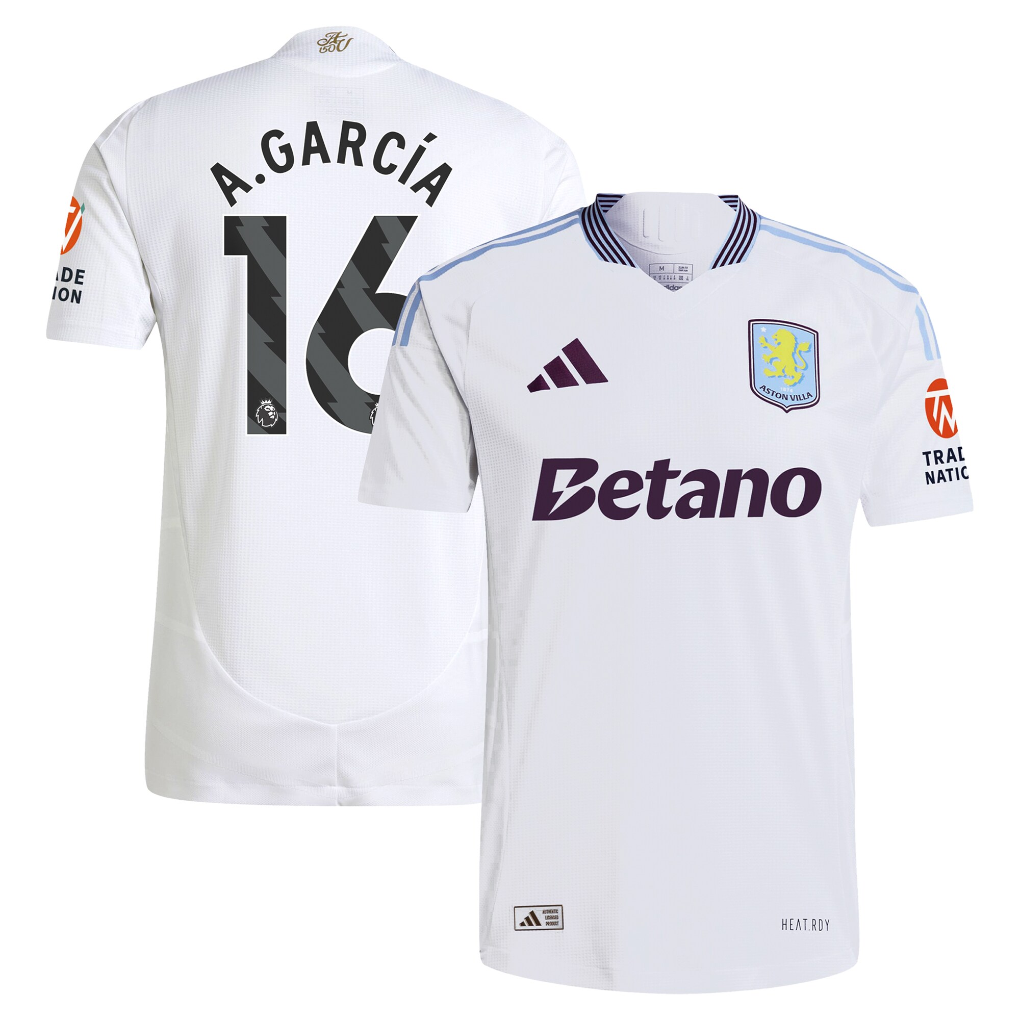 aston villa adidas away authentic shirt 2024-25 with a.garcía 16 printing Collection | Aston Villa Fan Shop