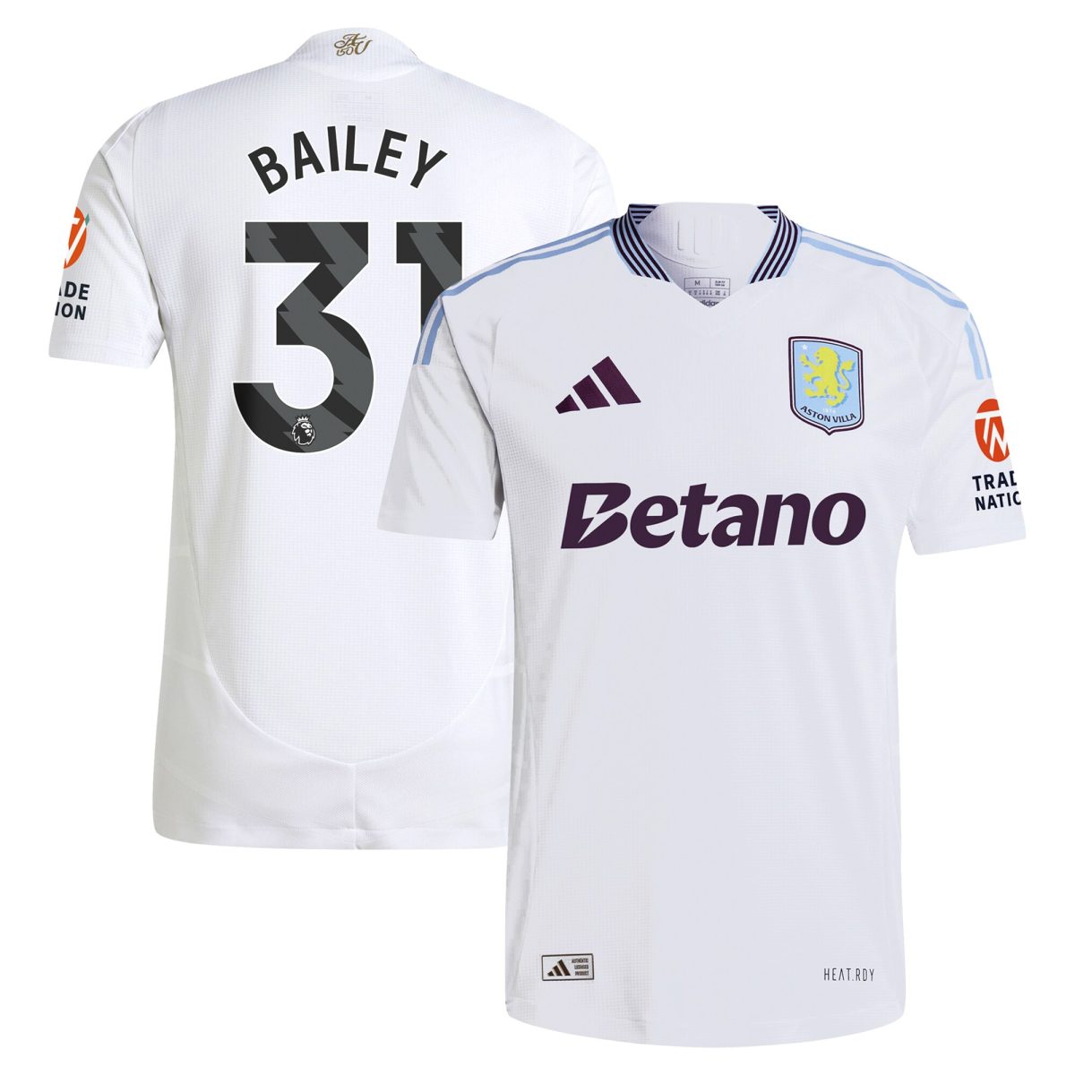 aston villa adidas away authentic shirt 2024-25 with bailey 31 printing Collection | Aston Villa Fan Shop