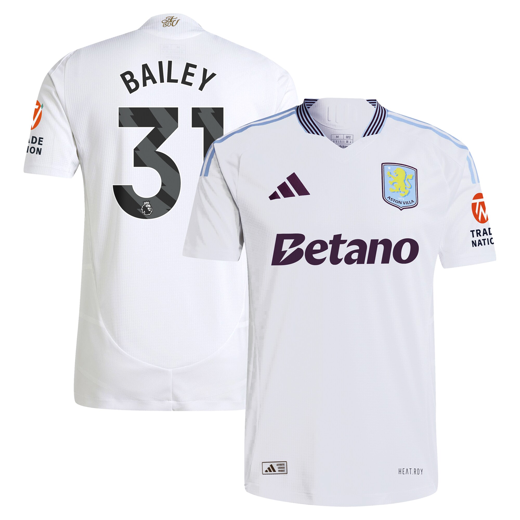aston villa adidas away authentic shirt 2024-25 with bailey 31 printing Collection | Aston Villa Fan Shop