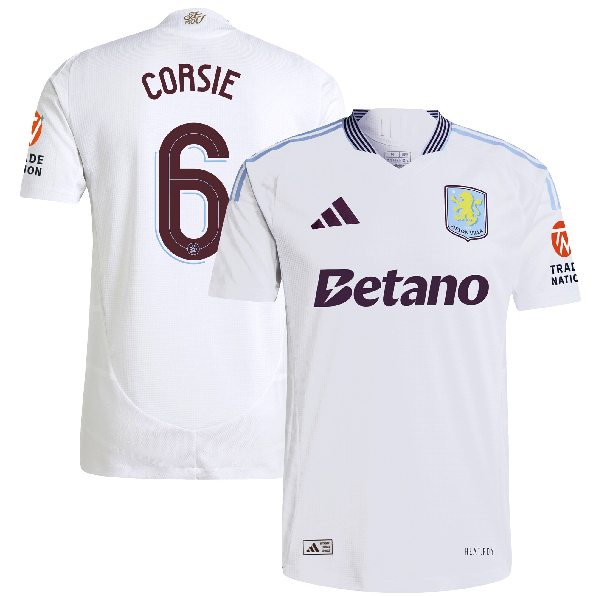 aston villa adidas away authentic shirt 2024-25 with corsie 6 cup printing Collection | Aston Villa Fan Shop