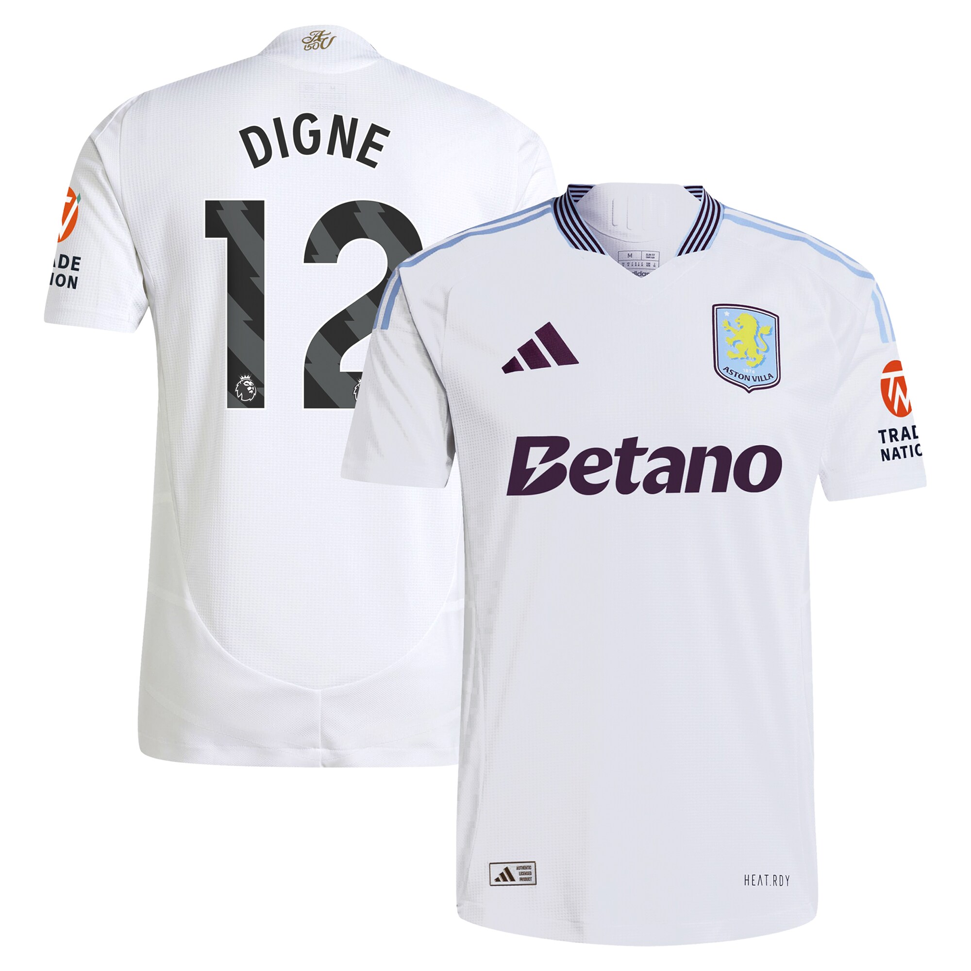 aston villa adidas away authentic shirt 2024-25 with digne 12 printing Collection | Aston Villa Fan Shop