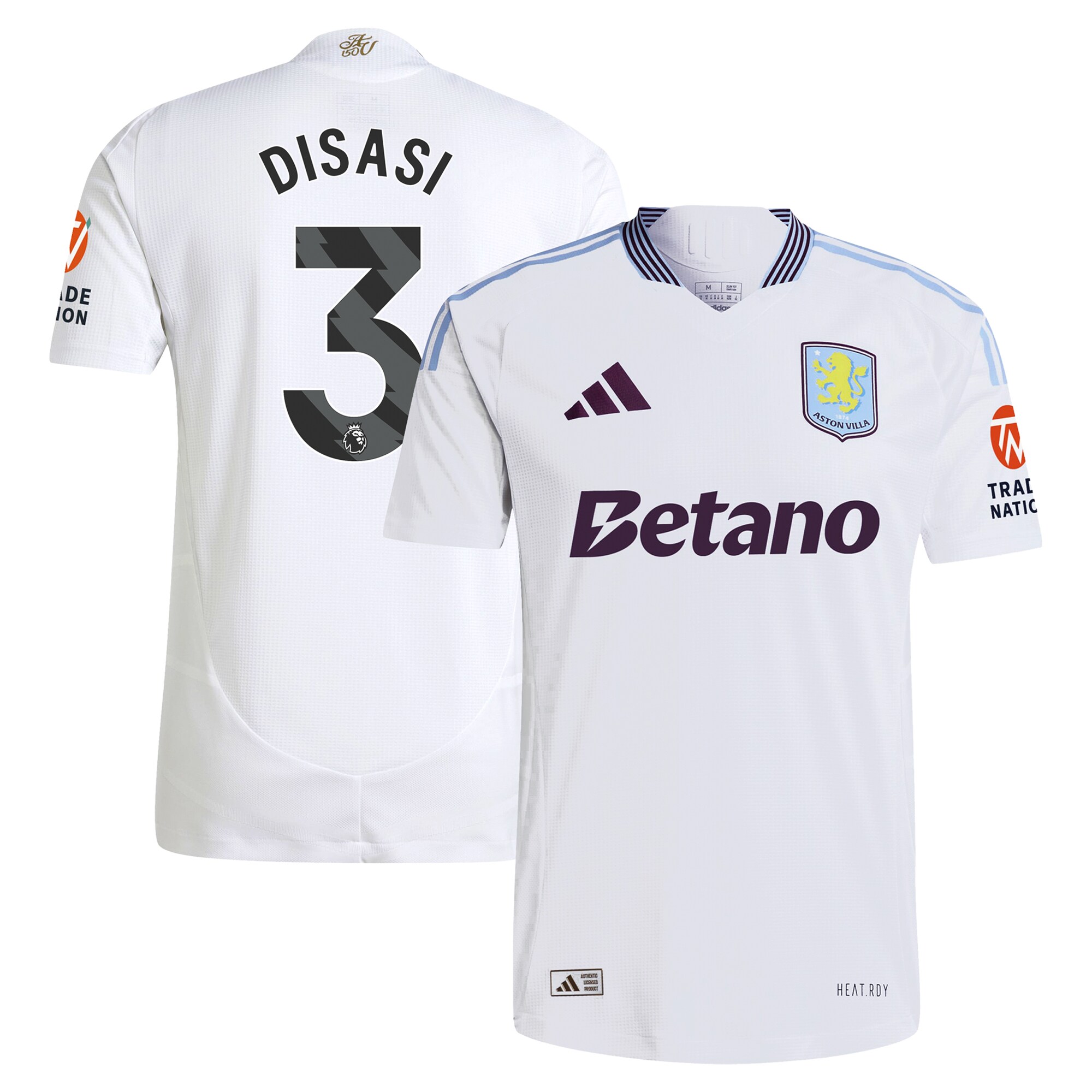 aston villa adidas away authentic shirt 2024-25 with disasi 3 printing Collection | Aston Villa Fan Shop