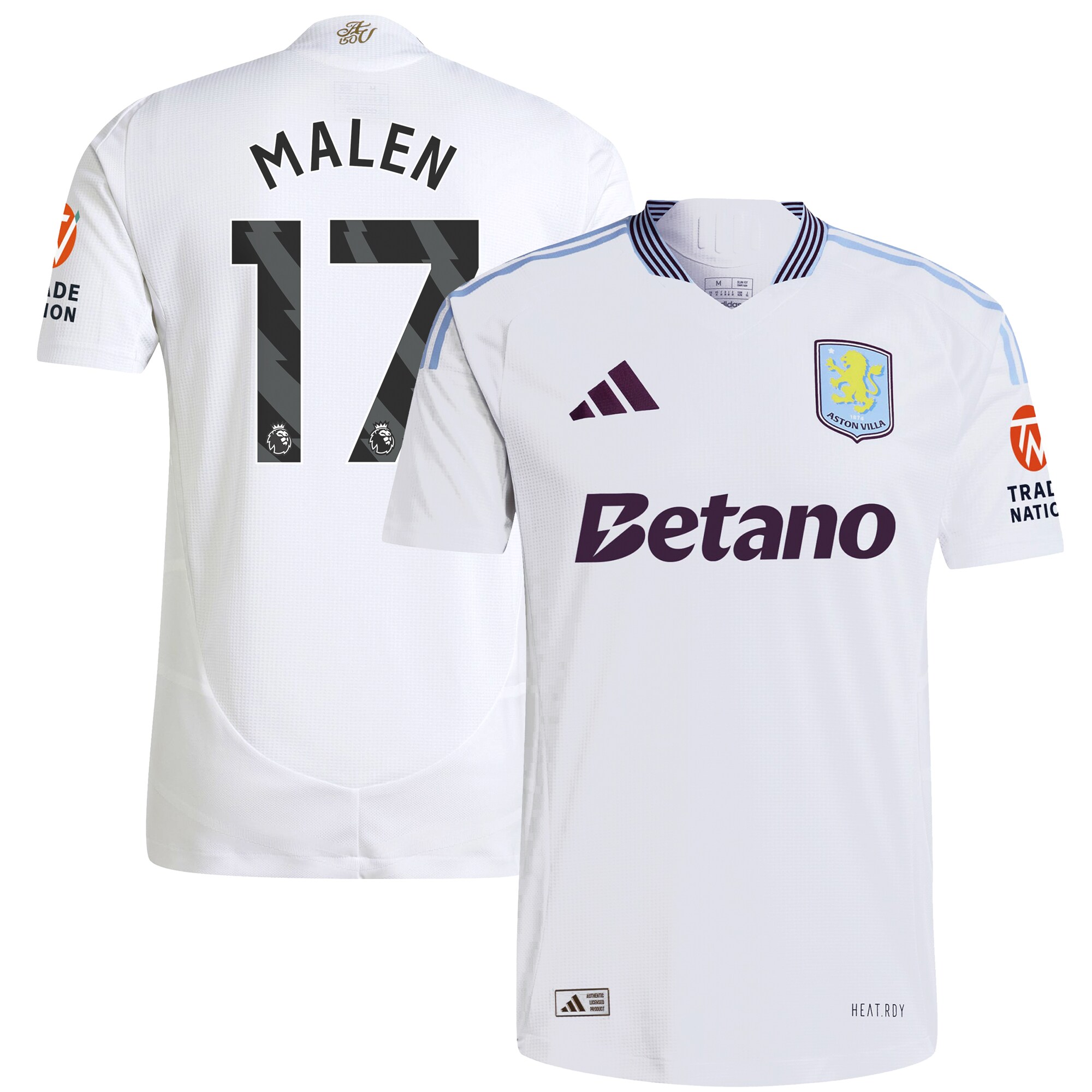 aston villa adidas away authentic shirt 2024-25 with malen 17 printing Collection | Aston Villa Fan Shop