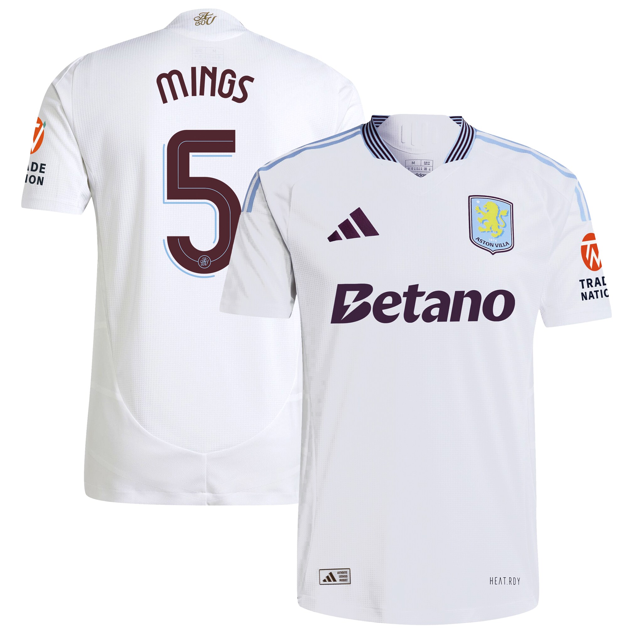 aston villa adidas away authentic shirt 2024-25 with mings 5 cup printing Collection | Aston Villa Fan Shop