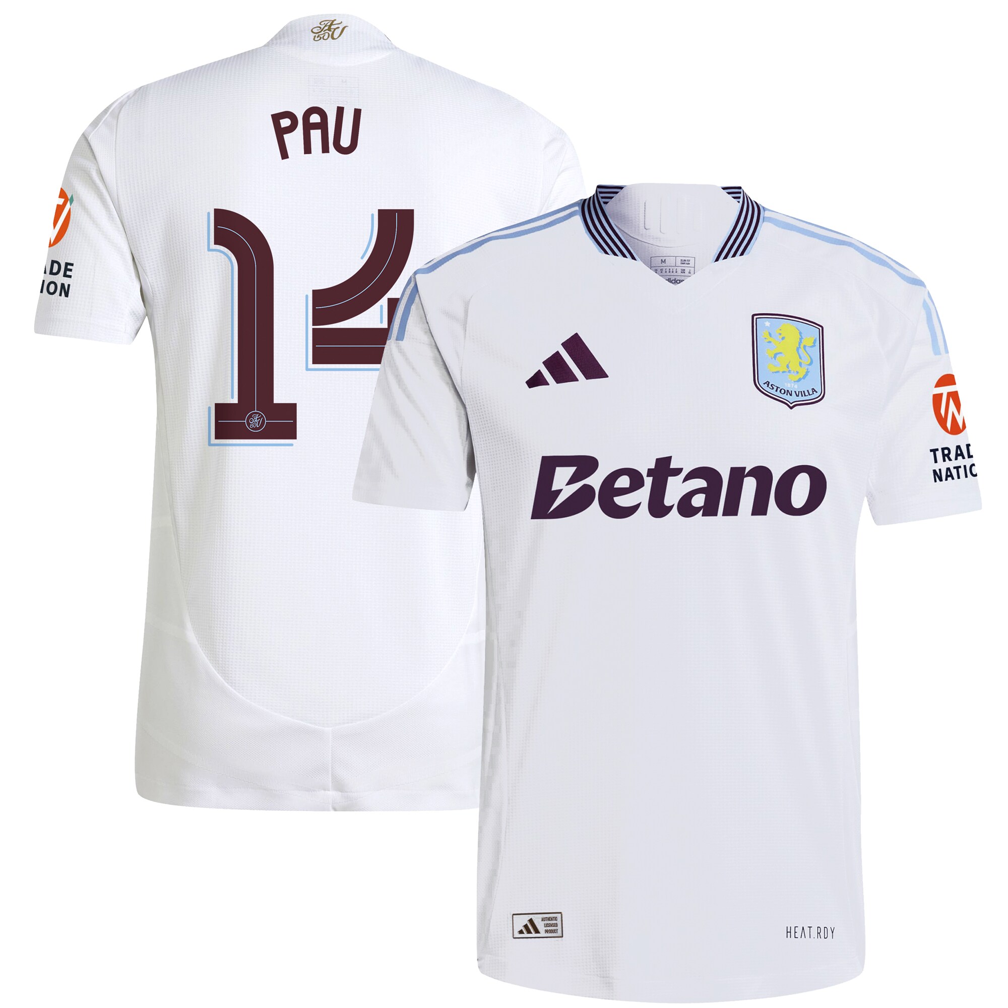 aston villa adidas away authentic shirt 2024-25 with pau 14 cup printing Collection | Aston Villa Fan Shop