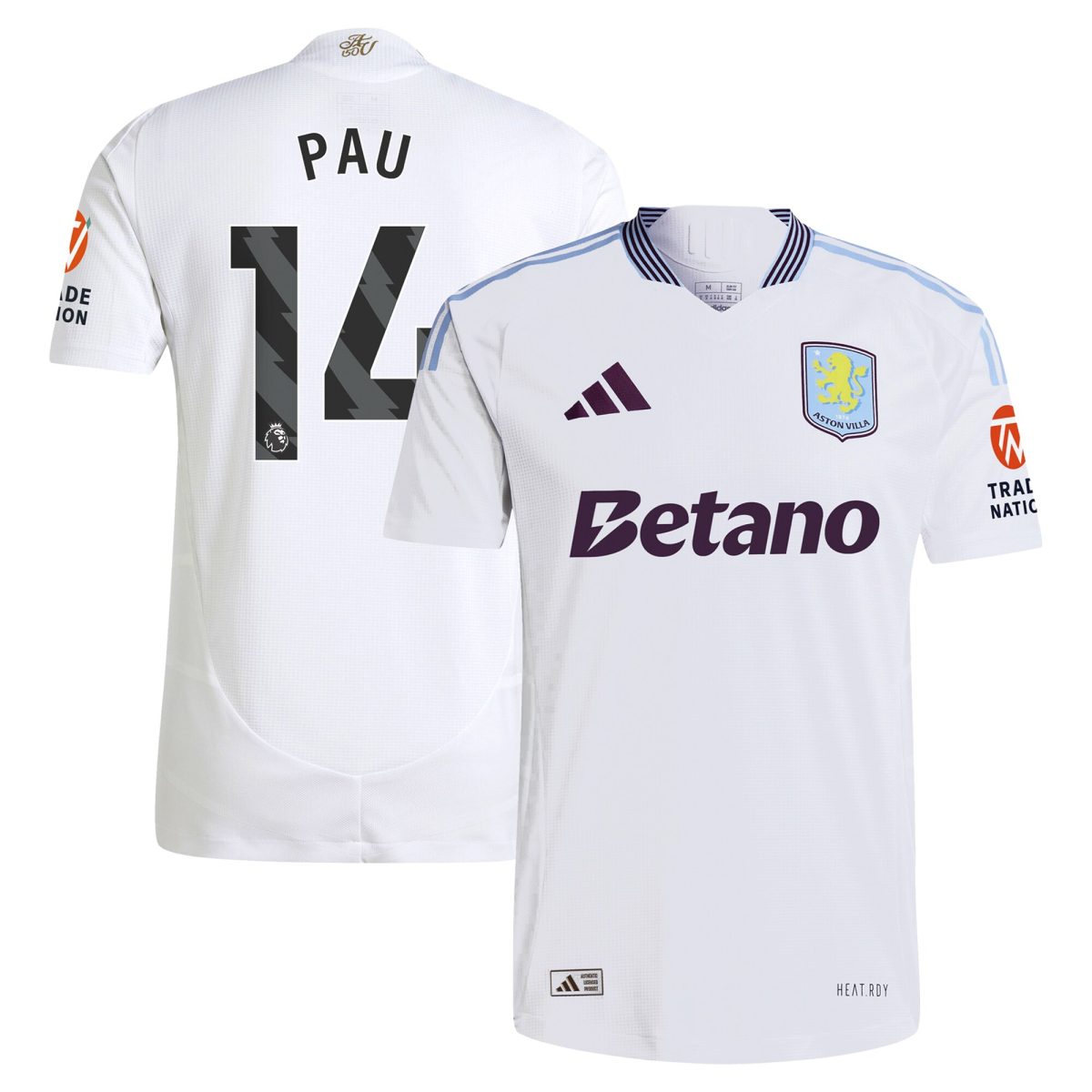 aston villa adidas away authentic shirt 2024-25 with pau 14 printing Collection | Aston Villa Fan Shop