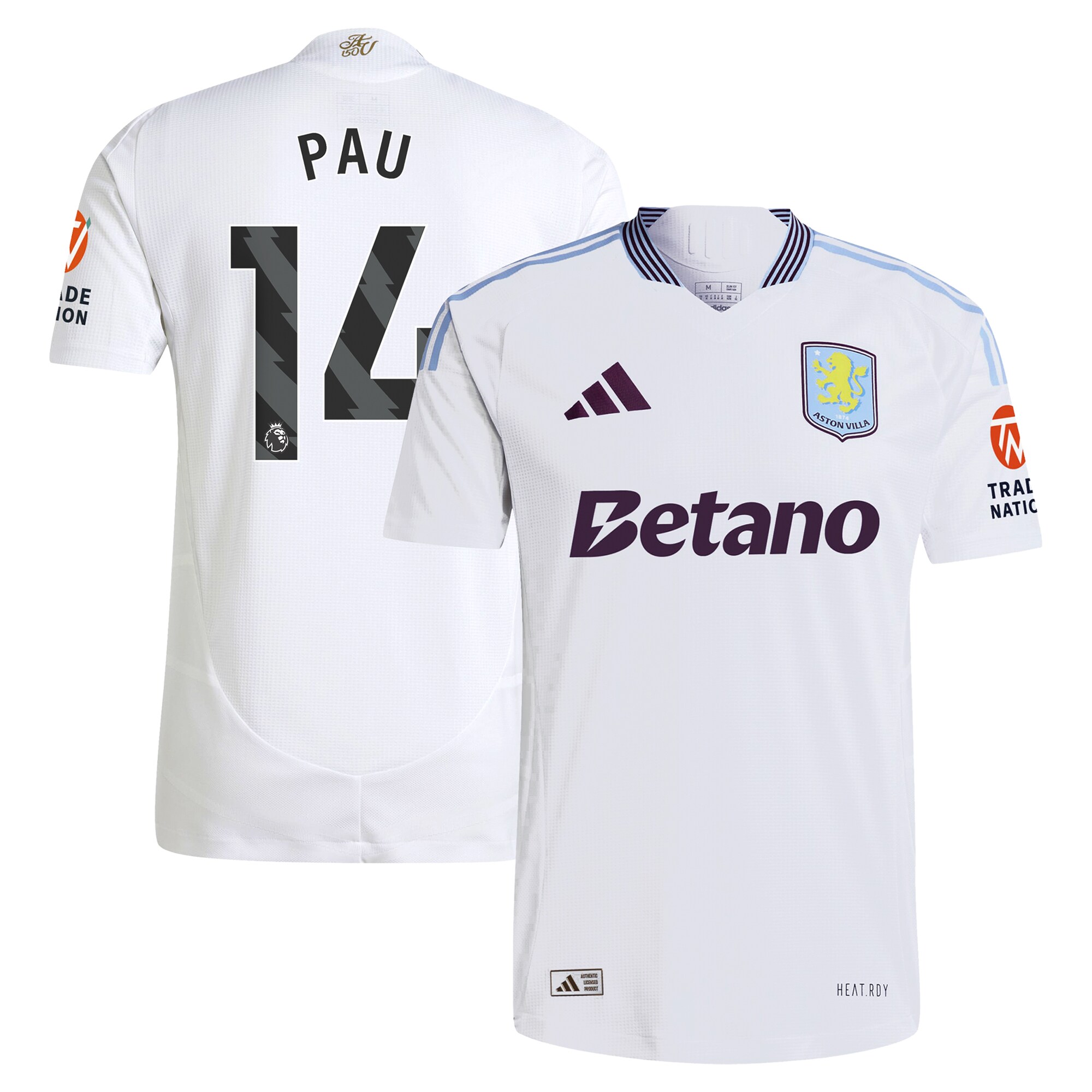 aston villa adidas away authentic shirt 2024-25 with pau 14 printing Collection | Aston Villa Fan Shop