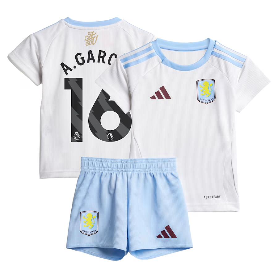 aston villa adidas away baby kit 2024-25 with a.garcía 16 printing Collection | Aston Villa Fan Shop