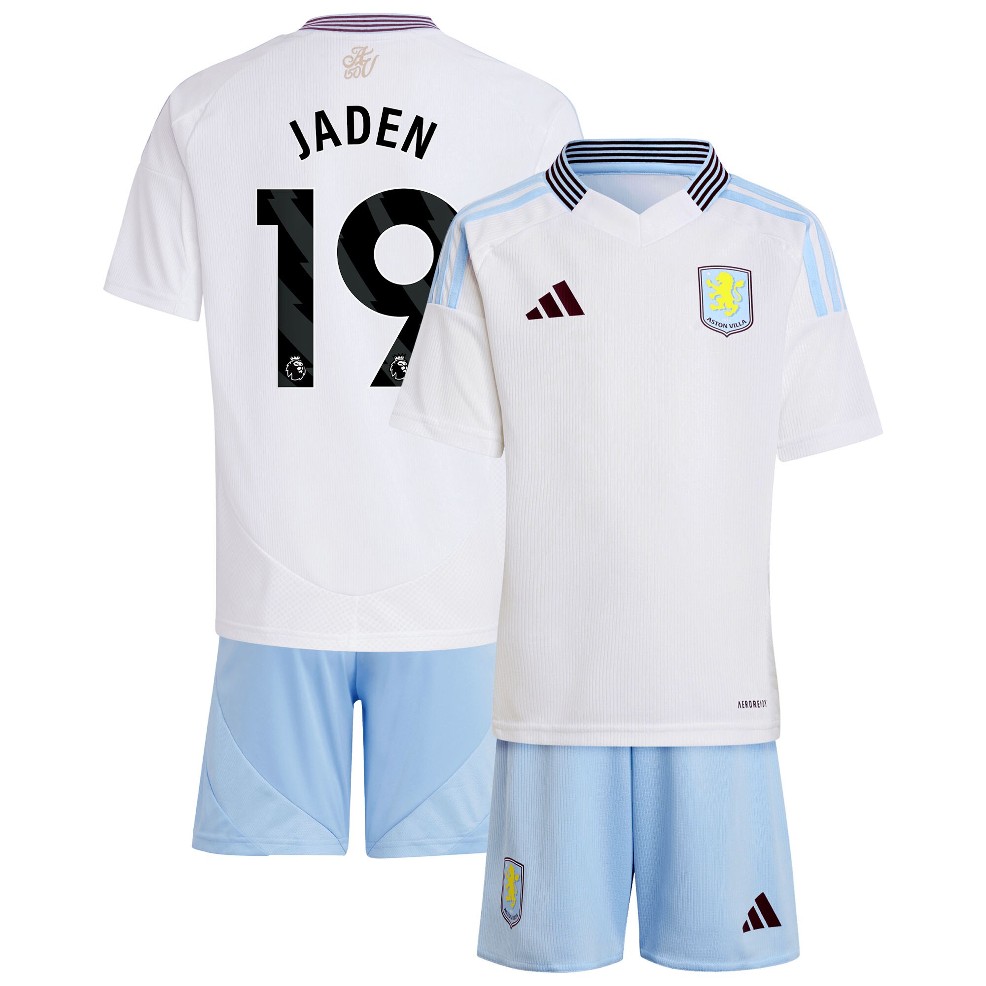 aston villa adidas away mini kit 2024-25 with jaden 19 printing Collection | Aston Villa Fan Shop