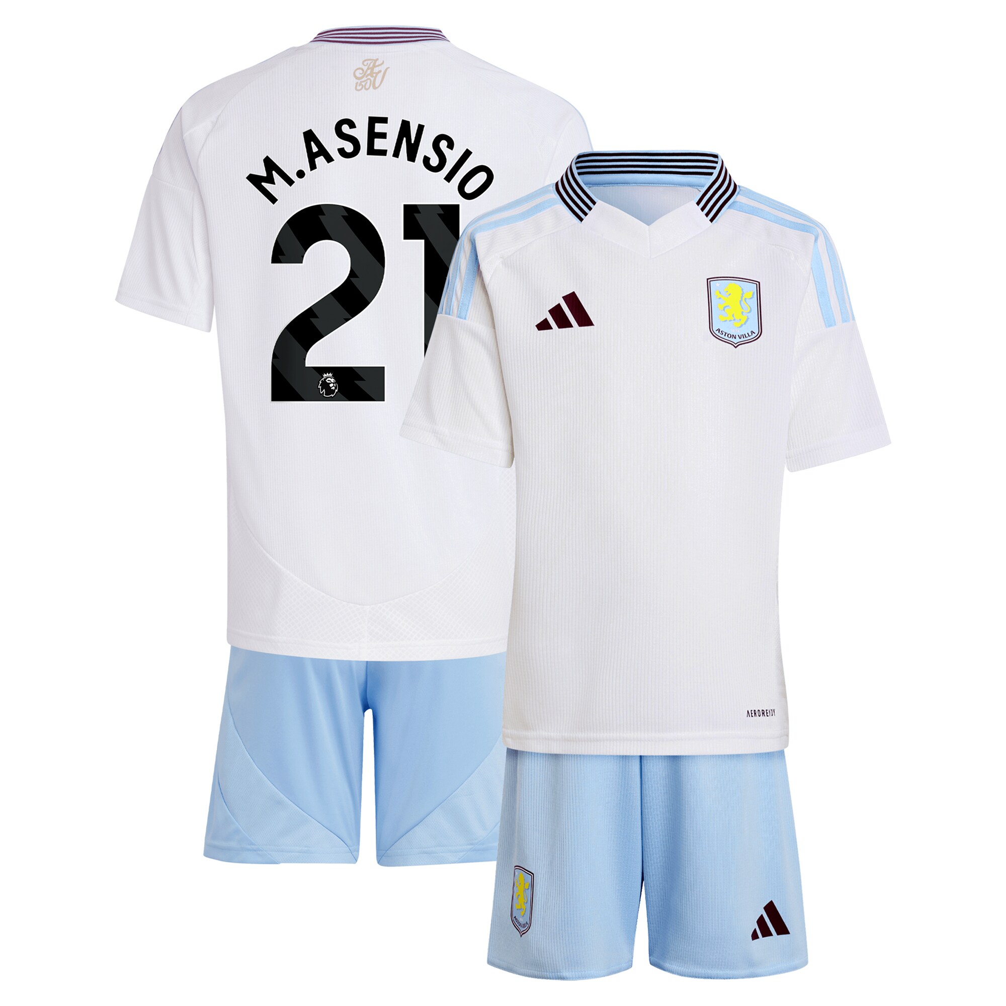 aston villa adidas away mini kit 2024-25 with m.asensio 21 printing Collection | Aston Villa Fan Shop