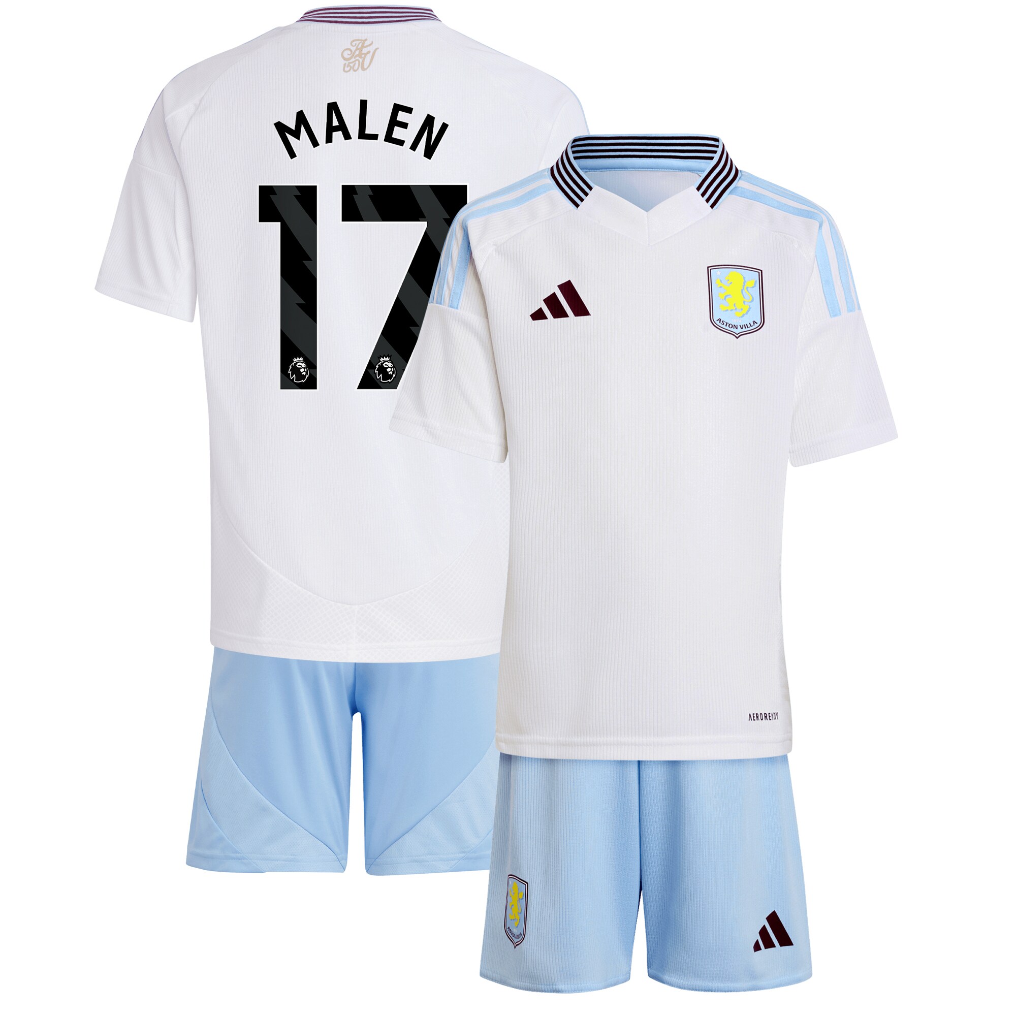 aston villa adidas away mini kit 2024-25 with malen 17 printing Collection | Aston Villa Fan Shop