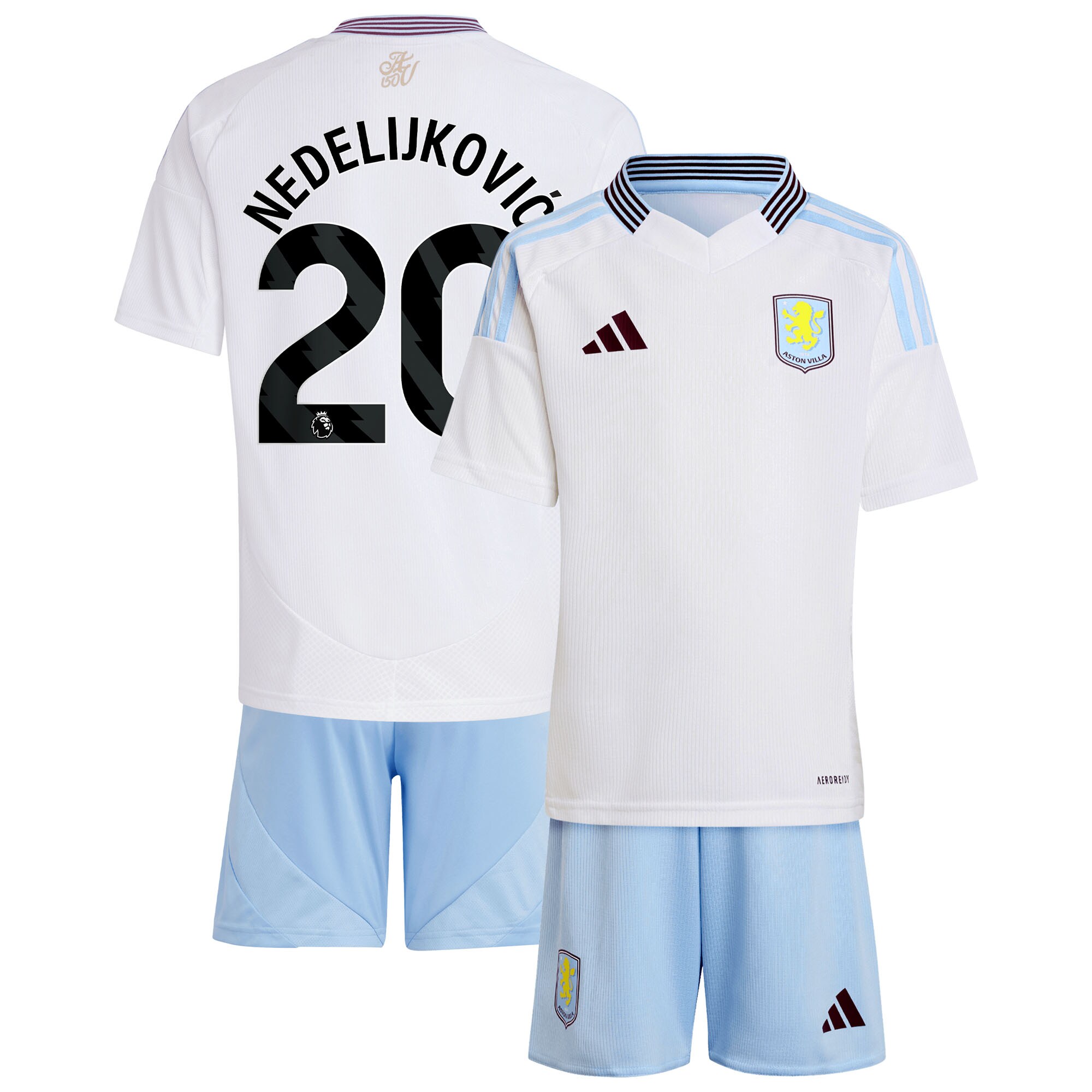 aston villa adidas away mini kit 2024-25 with nedeljković 20 printing Collection | Aston Villa Fan Shop