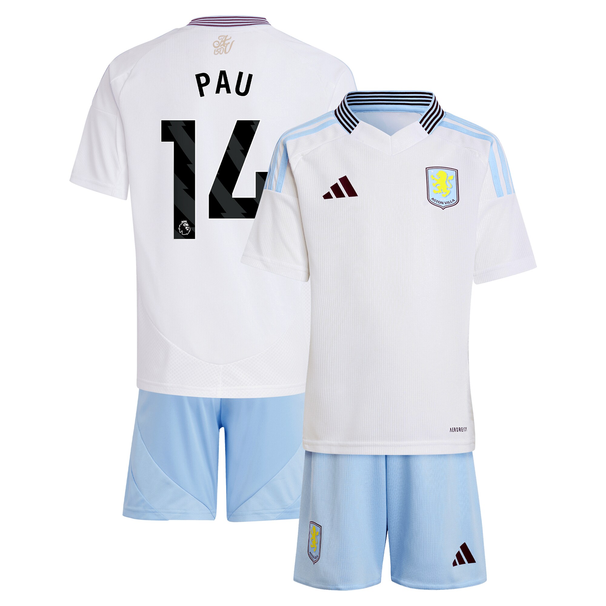 aston villa adidas away mini kit 2024-25 with pau 14 printing Collection | Aston Villa Fan Shop