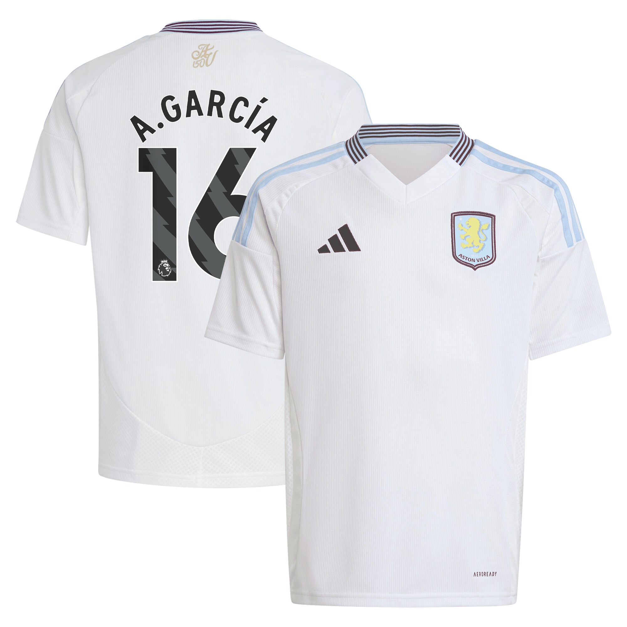 aston villa adidas away shirt 2024-25 – kids with a.garcía 16 printing Collection | Aston Villa Fan Shop