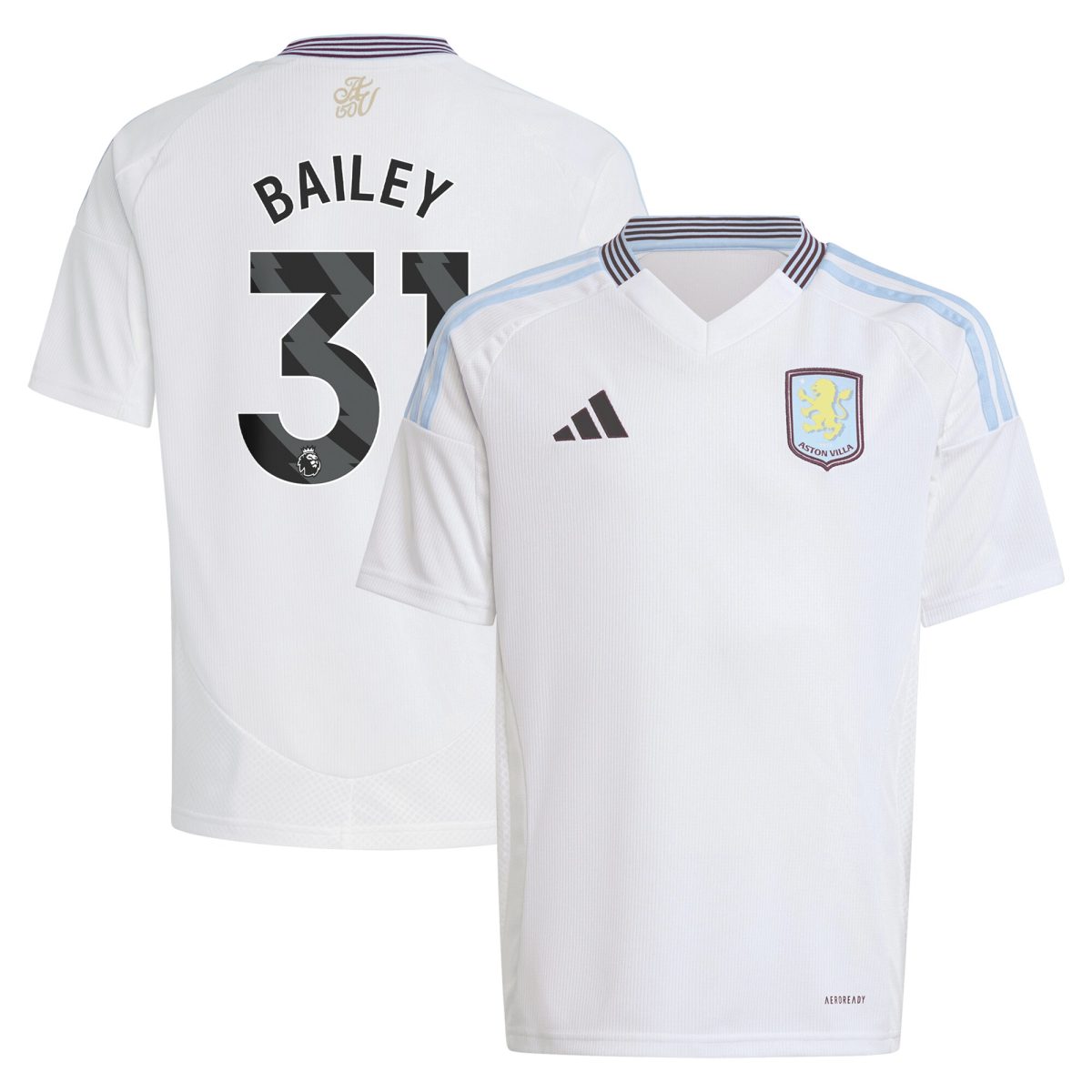 aston villa adidas away shirt 2024-25 – kids with bailey 31 printing Collection | Aston Villa Fan Shop