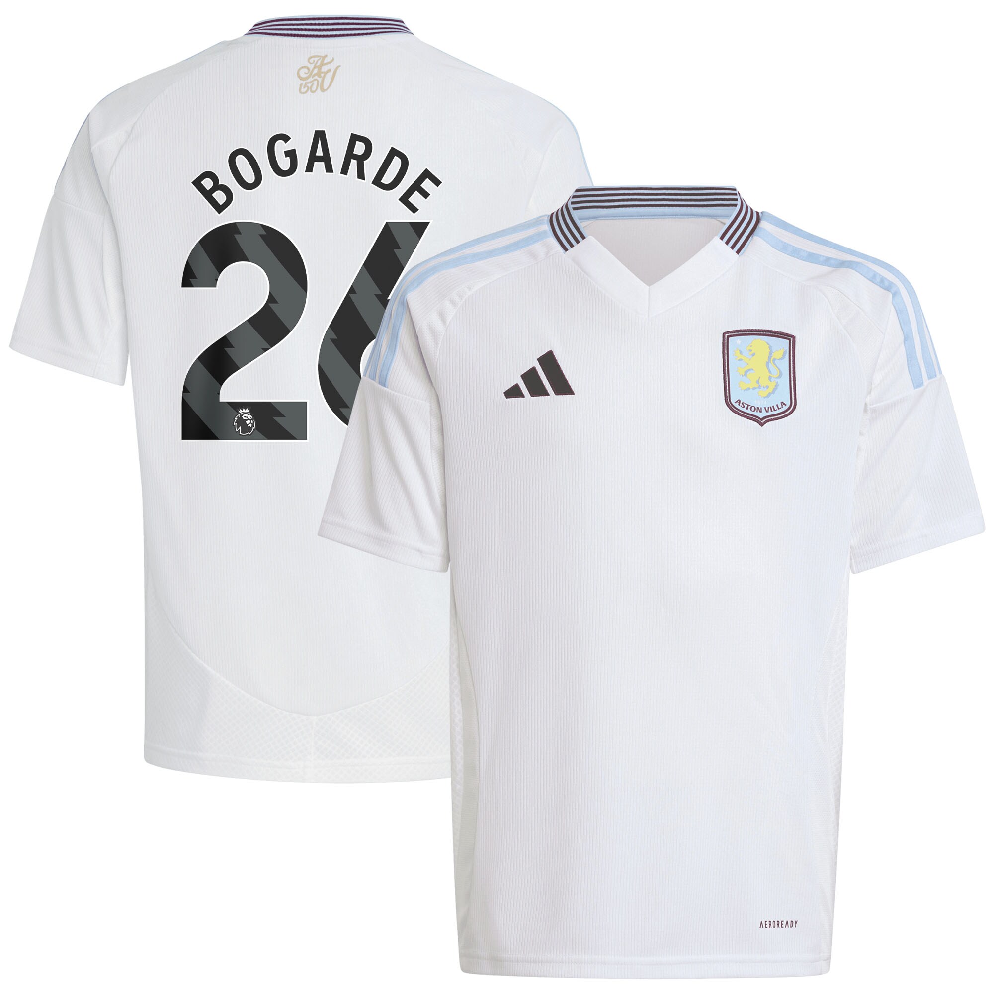 aston villa adidas away shirt 2024-25 – kids with bogarde 26 printing Collection | Aston Villa Fan Shop