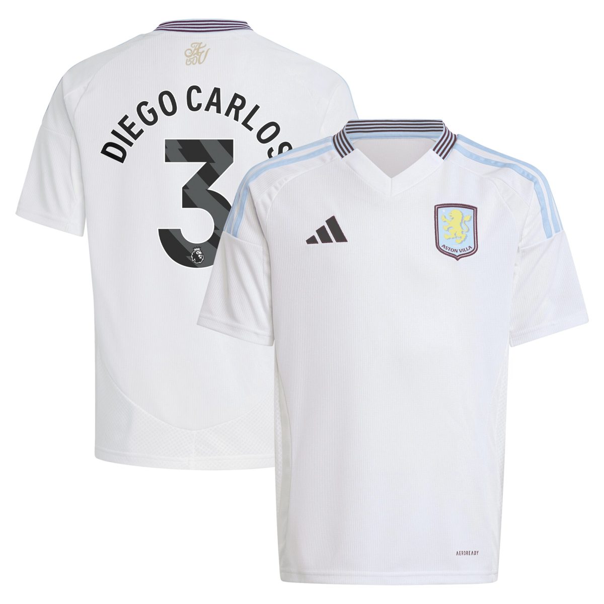 aston villa adidas away shirt 2024-25 – kids with diego carlos 3 printing Collection | Aston Villa Fan Shop