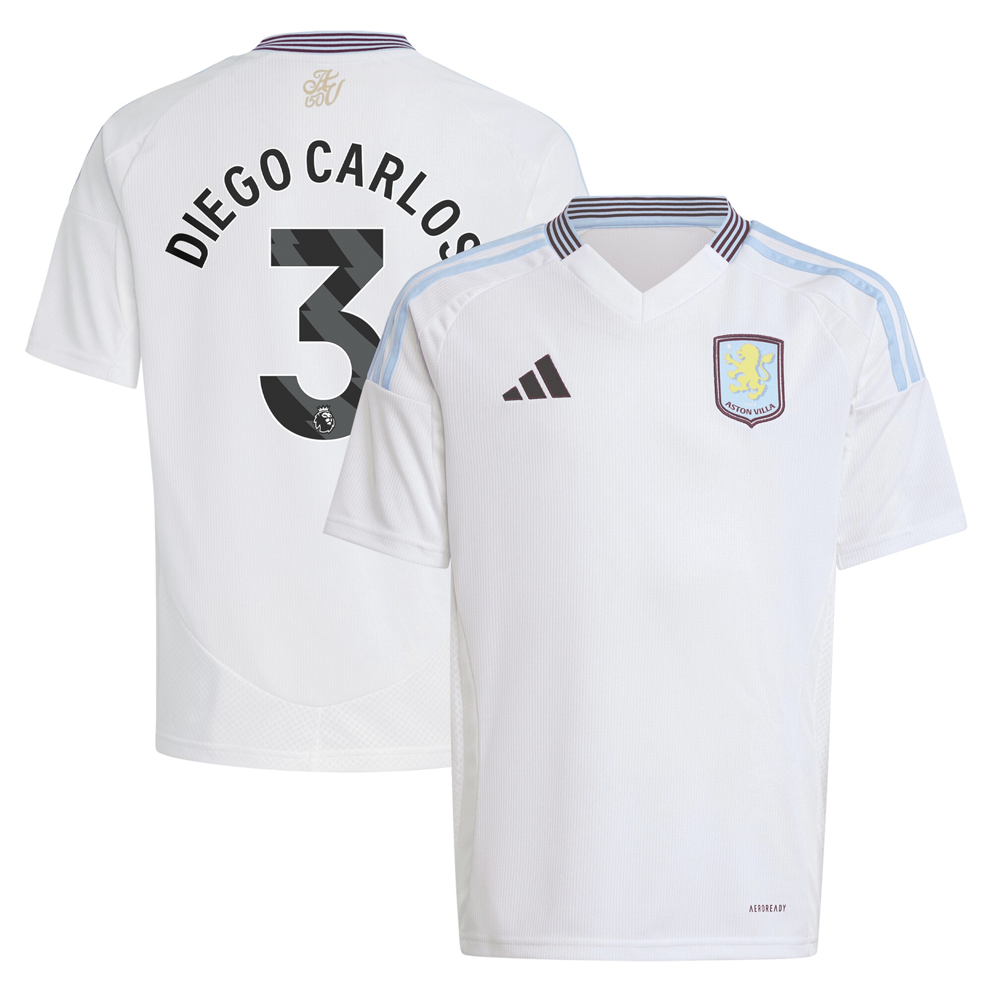 aston villa adidas away shirt 2024-25 – kids with diego carlos 3 printing Collection | Aston Villa Fan Shop