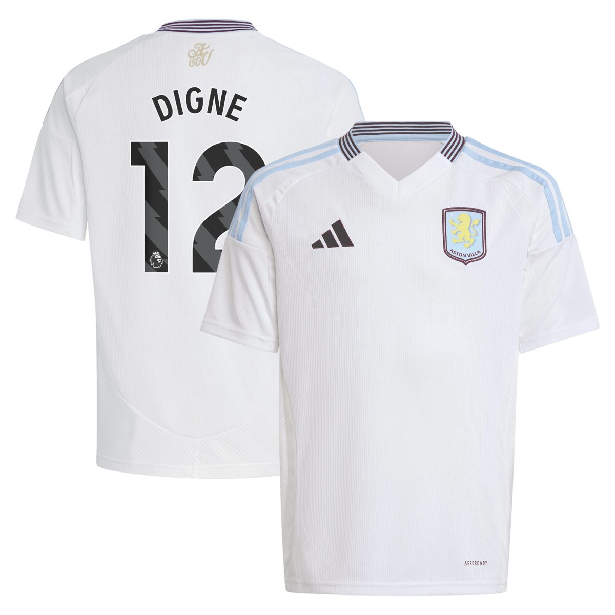 aston villa adidas away shirt 2024-25 – kids with digne 12 printing Collection | Aston Villa Fan Shop