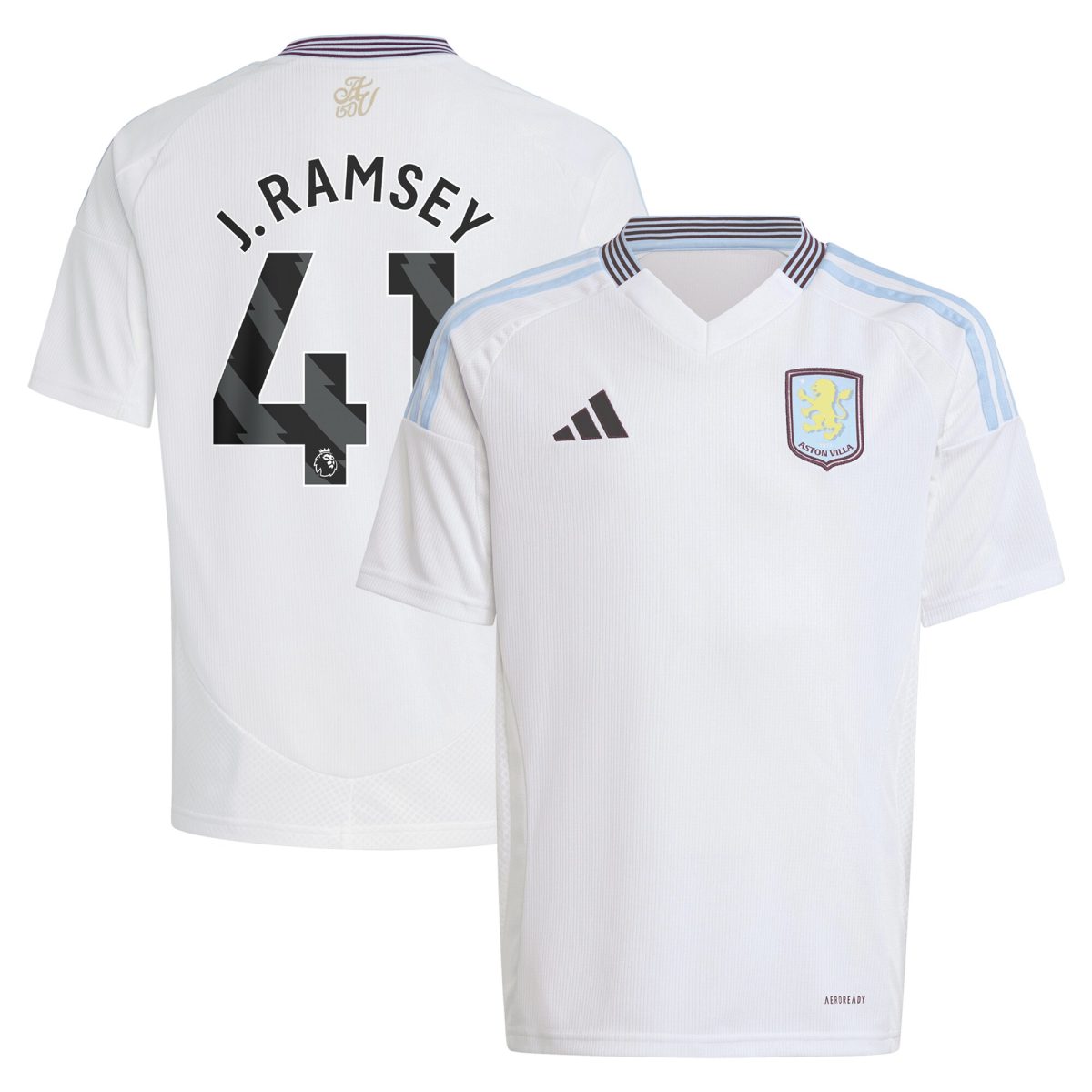 aston villa adidas away shirt 2024-25 – kids with j. ramsey 41 printing Collection | Aston Villa Fan Shop