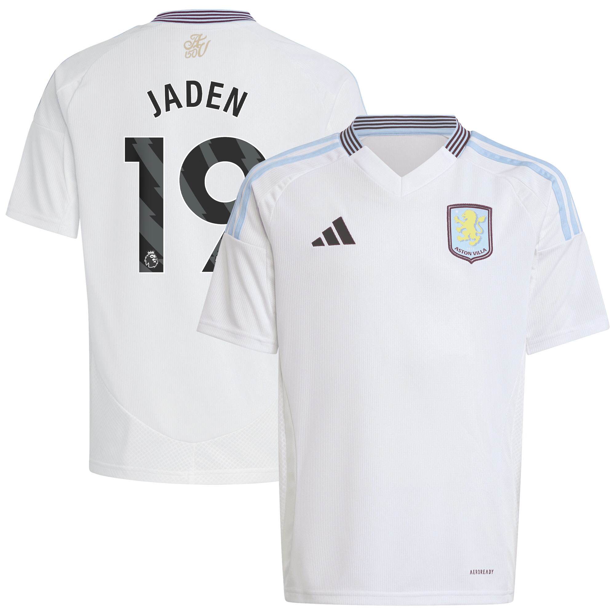 aston villa adidas away shirt 2024-25 – kids with jaden 19 printing Collection | Aston Villa Fan Shop