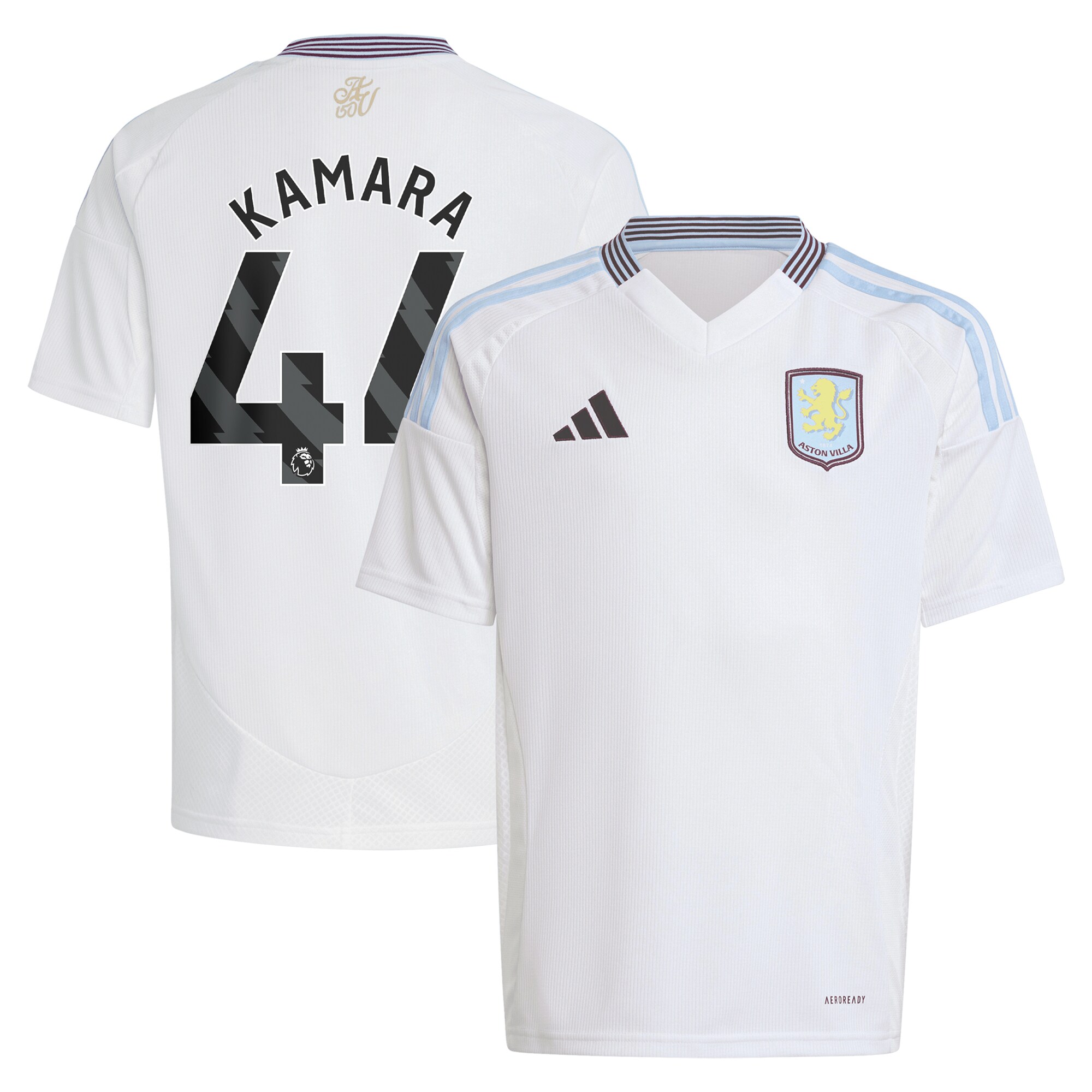 aston villa adidas away shirt 2024-25 – kids with kamara 44 printing Collection | Aston Villa Fan Shop