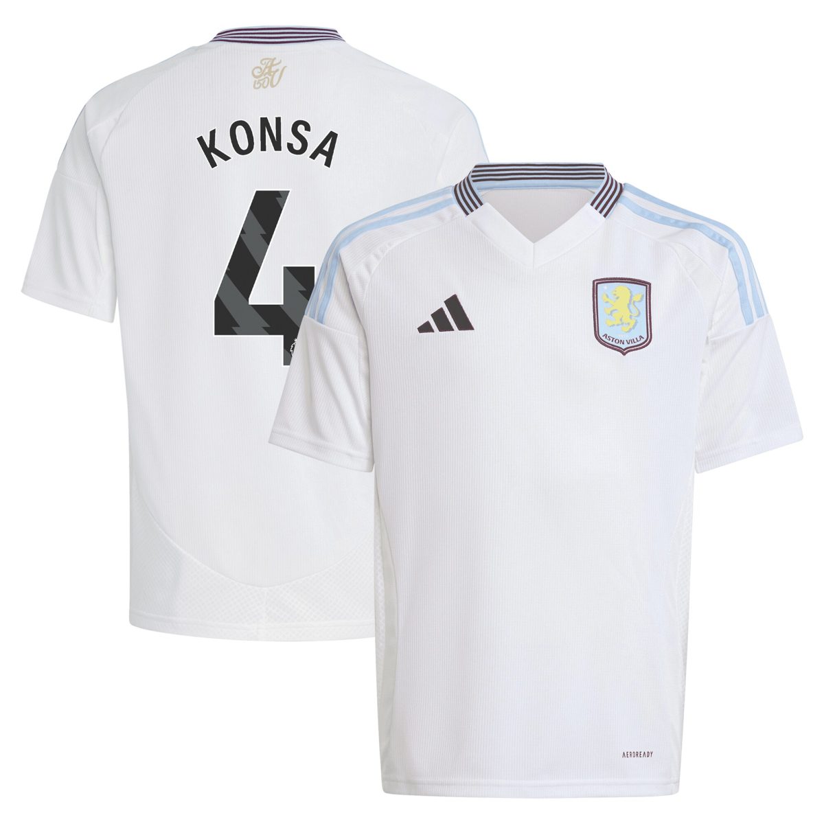 aston villa adidas away shirt 2024-25 – kids with konsa 4 printing Collection | Aston Villa Fan Shop