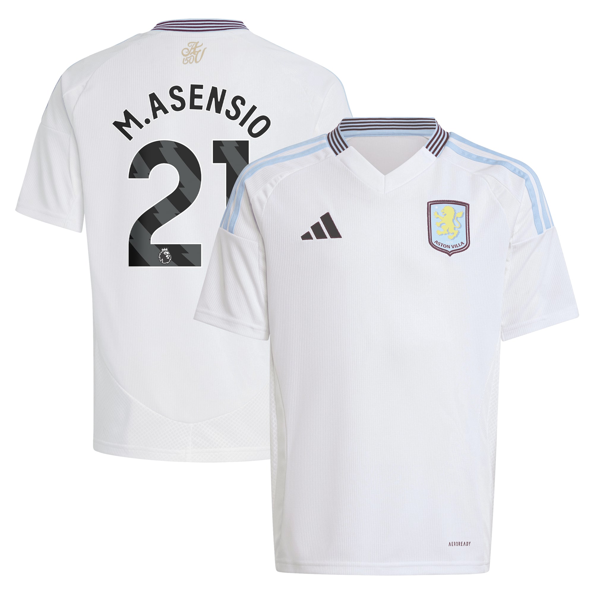 aston villa adidas away shirt 2024-25 – kids with m.asensio 21 printing Collection | Aston Villa Fan Shop