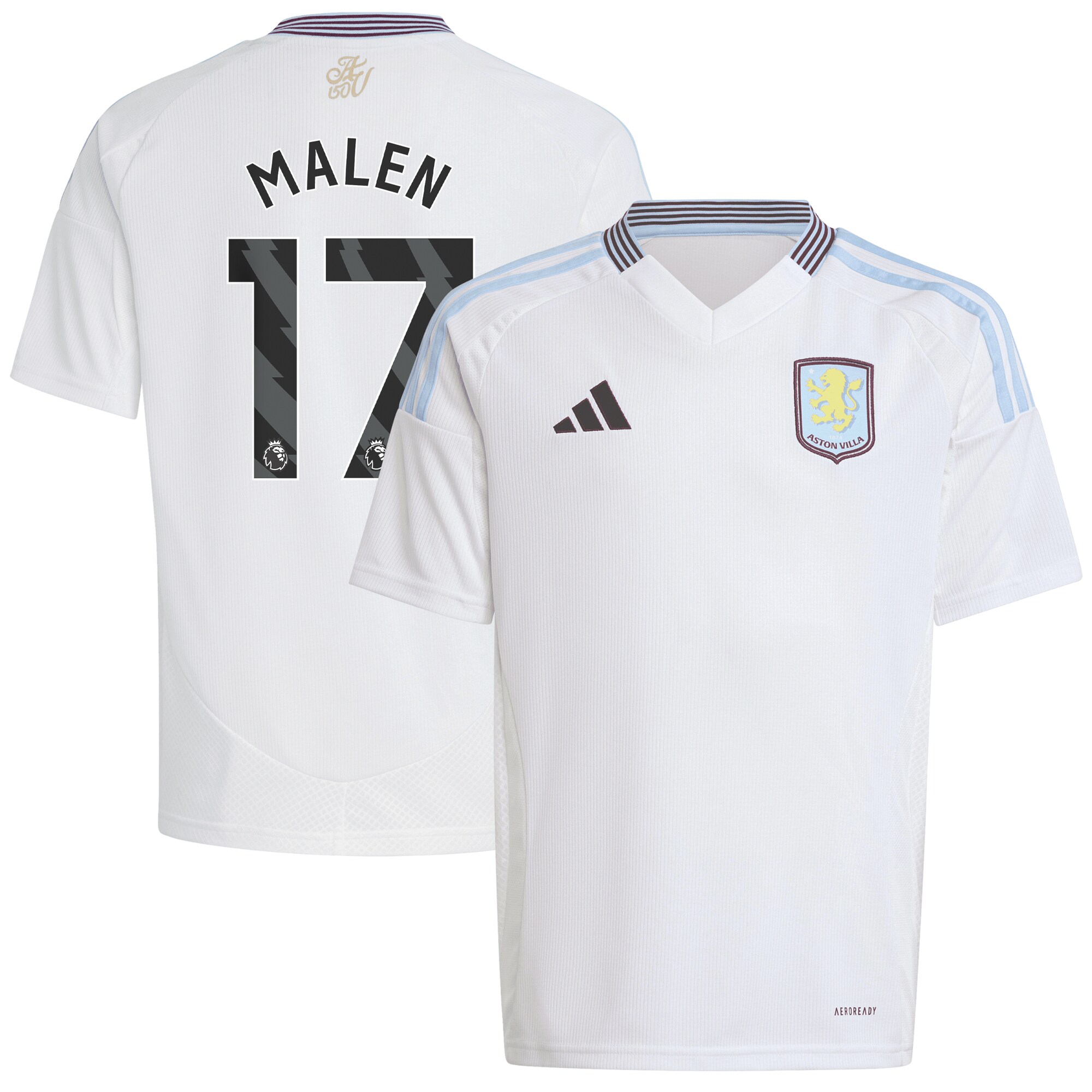 aston villa adidas away shirt 2024-25 – kids with malen 17 printing Collection | Aston Villa Fan Shop