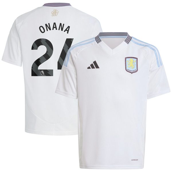 aston villa adidas away shirt 2024-25 – kids with onana 24 printing Collection | Aston Villa Fan Shop