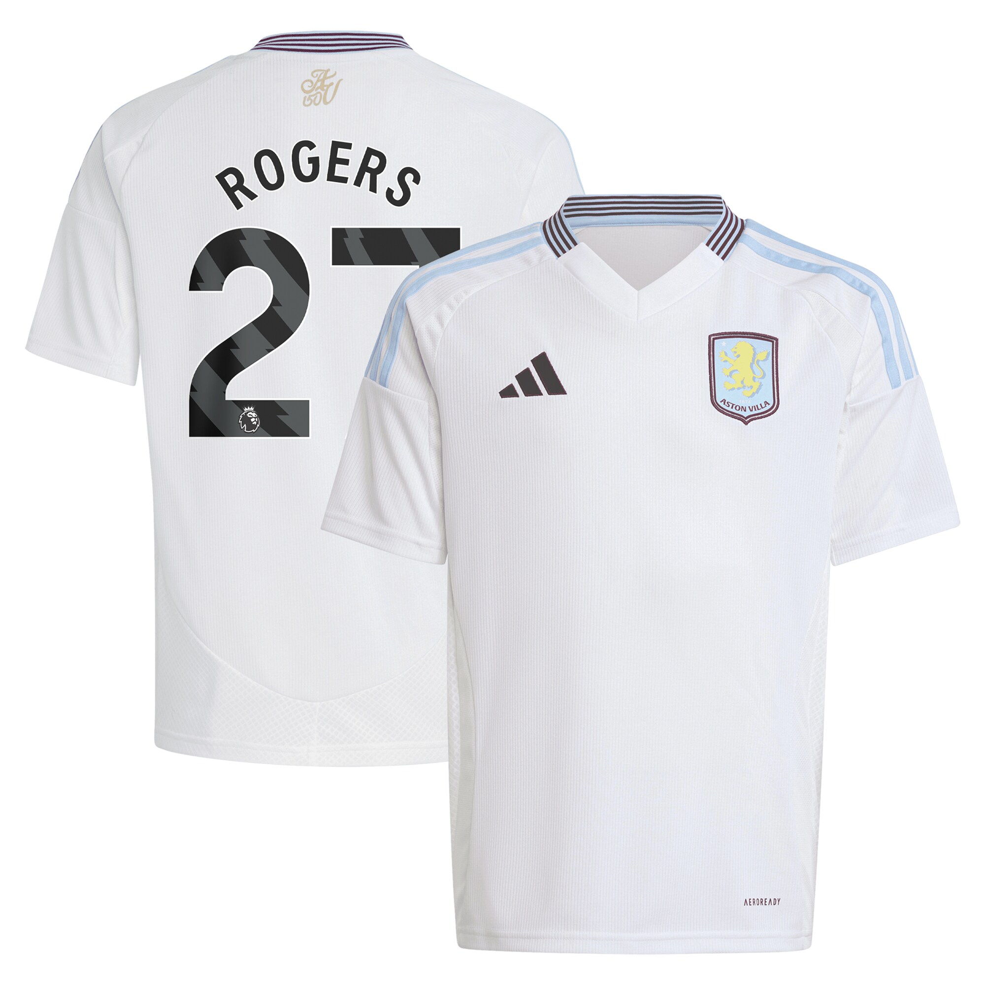 aston villa adidas away shirt 2024-25 – kids with rogers 27 printing Collection | Aston Villa Fan Shop