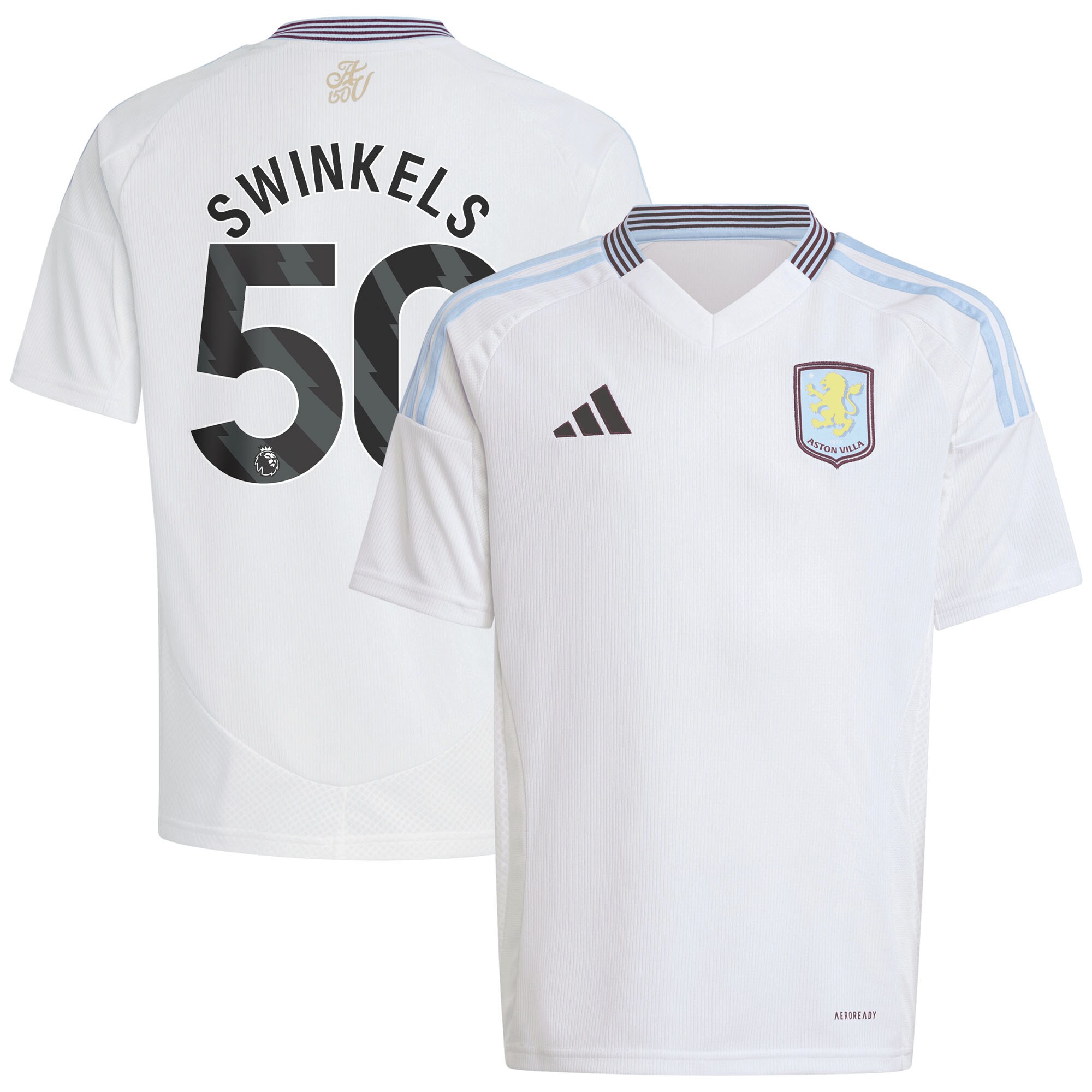 aston villa adidas away shirt 2024-25 – kids with swinkels 50 printing Collection | Aston Villa Fan Shop