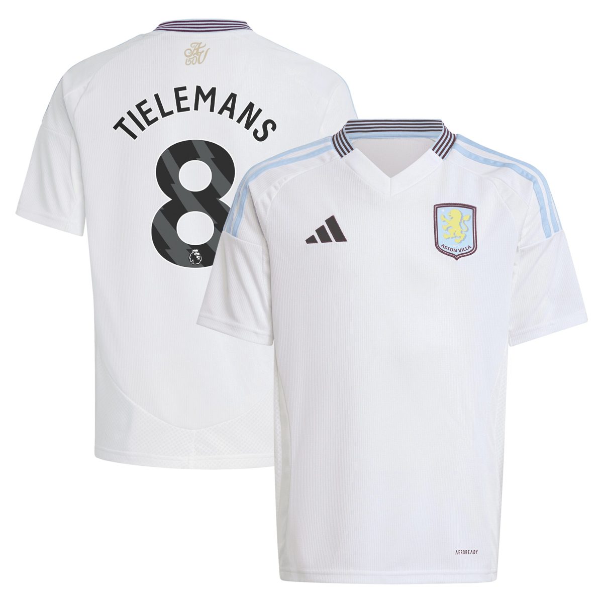 aston villa adidas away shirt 2024-25 – kids with tielemans 8 printing Collection | Aston Villa Fan Shop