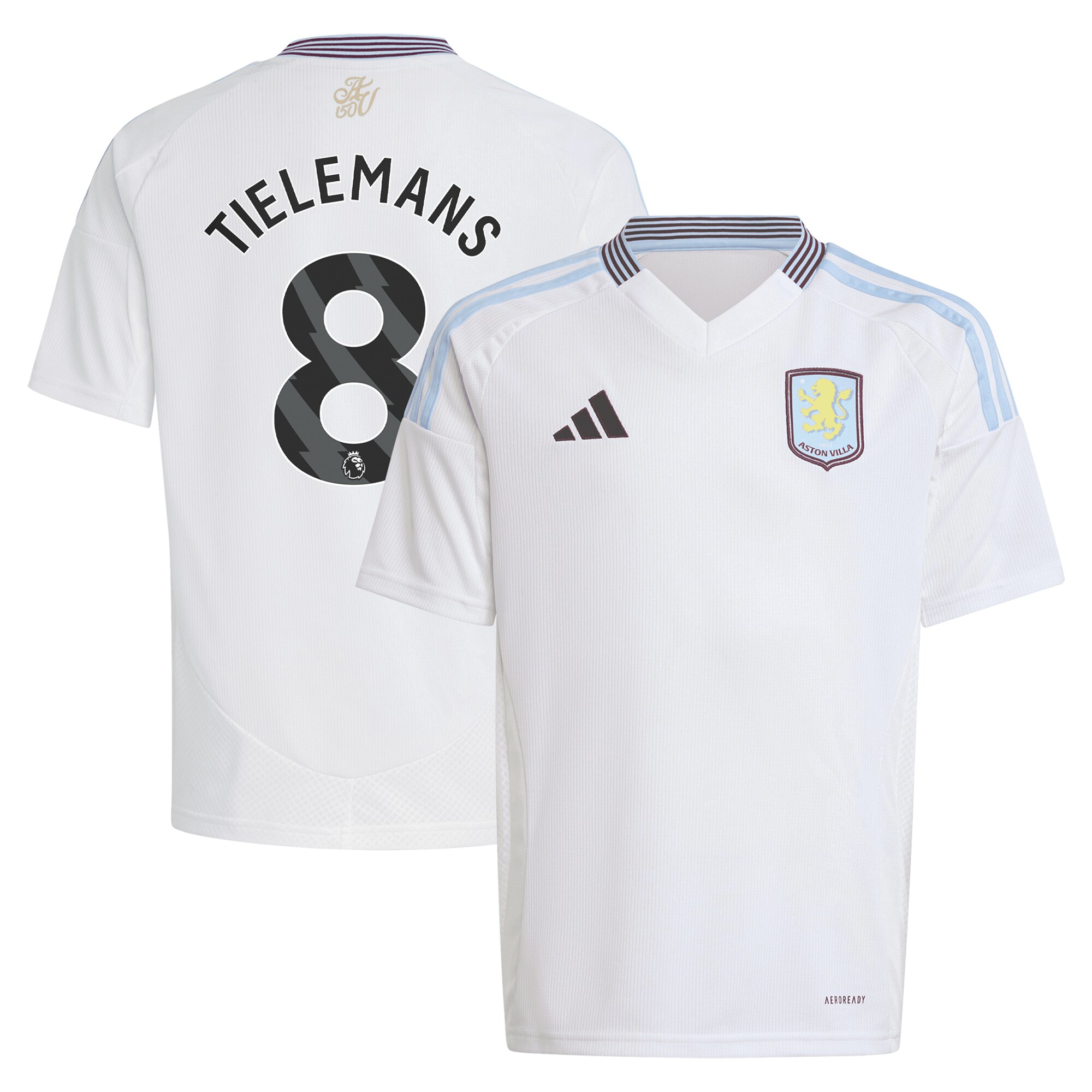 aston villa adidas away shirt 2024-25 – kids with tielemans 8 printing Collection | Aston Villa Fan Shop