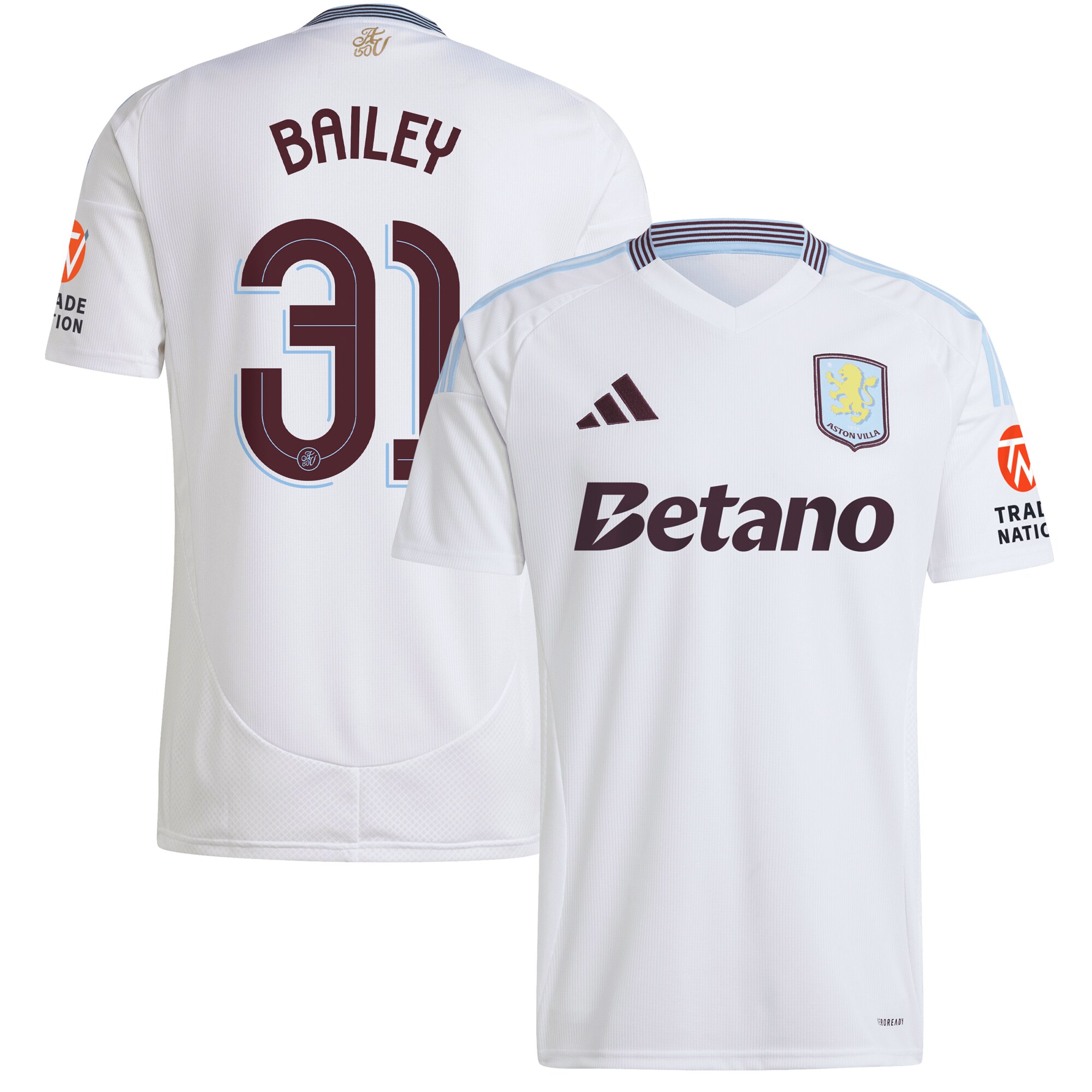 aston villa adidas away shirt 2024-25 with bailey 31 cup printing Collection | Aston Villa Fan Shop