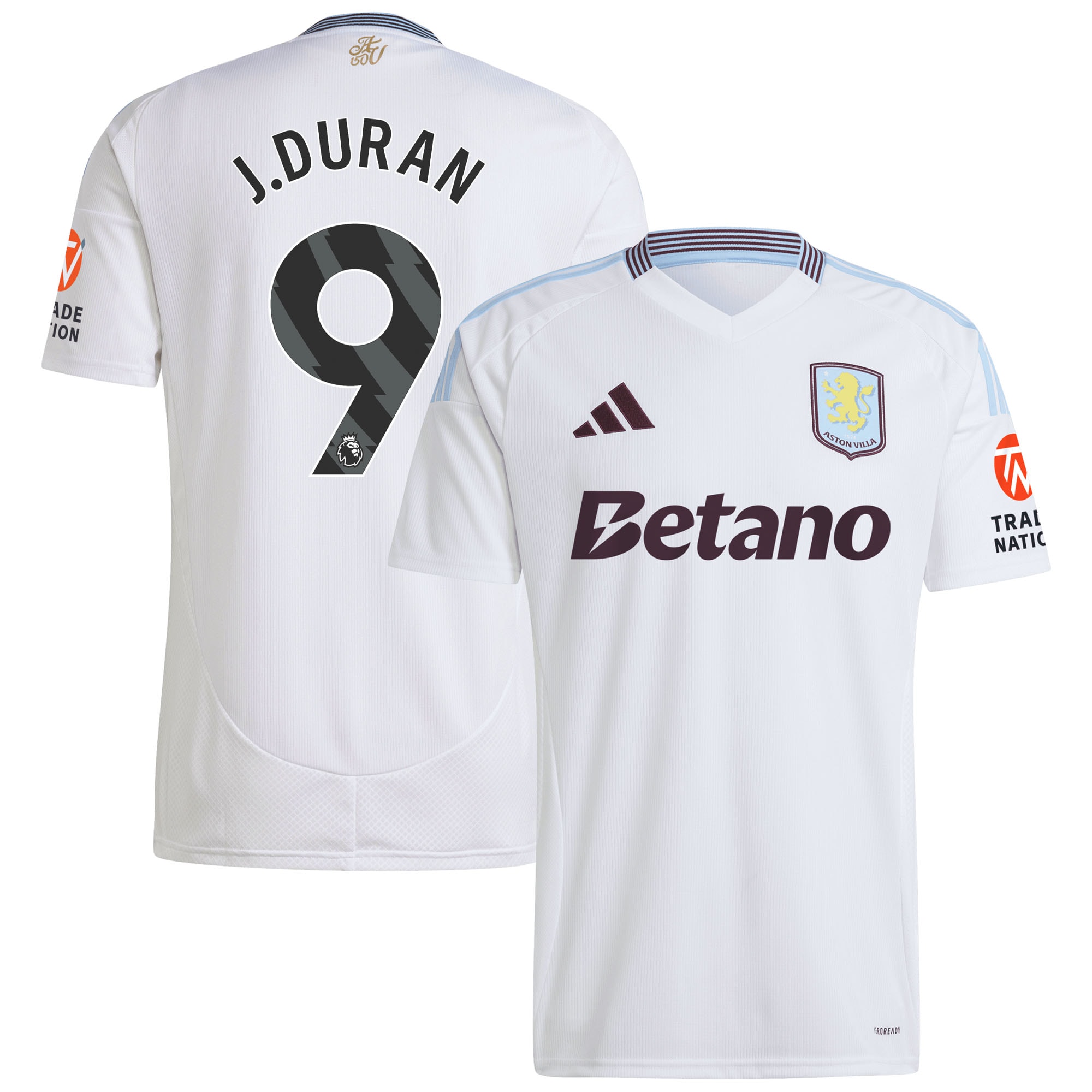 aston villa adidas away shirt 2024-25 with j.duran 9 printing Collection | Aston Villa Fan Shop
