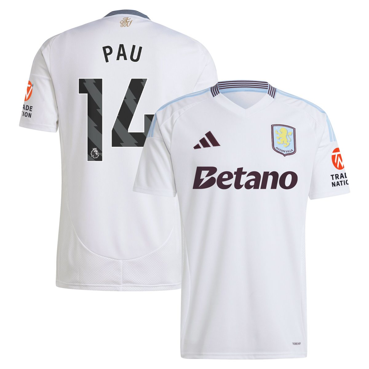 aston villa adidas away shirt 2024-25 with pau 14 printing Collection | Aston Villa Fan Shop