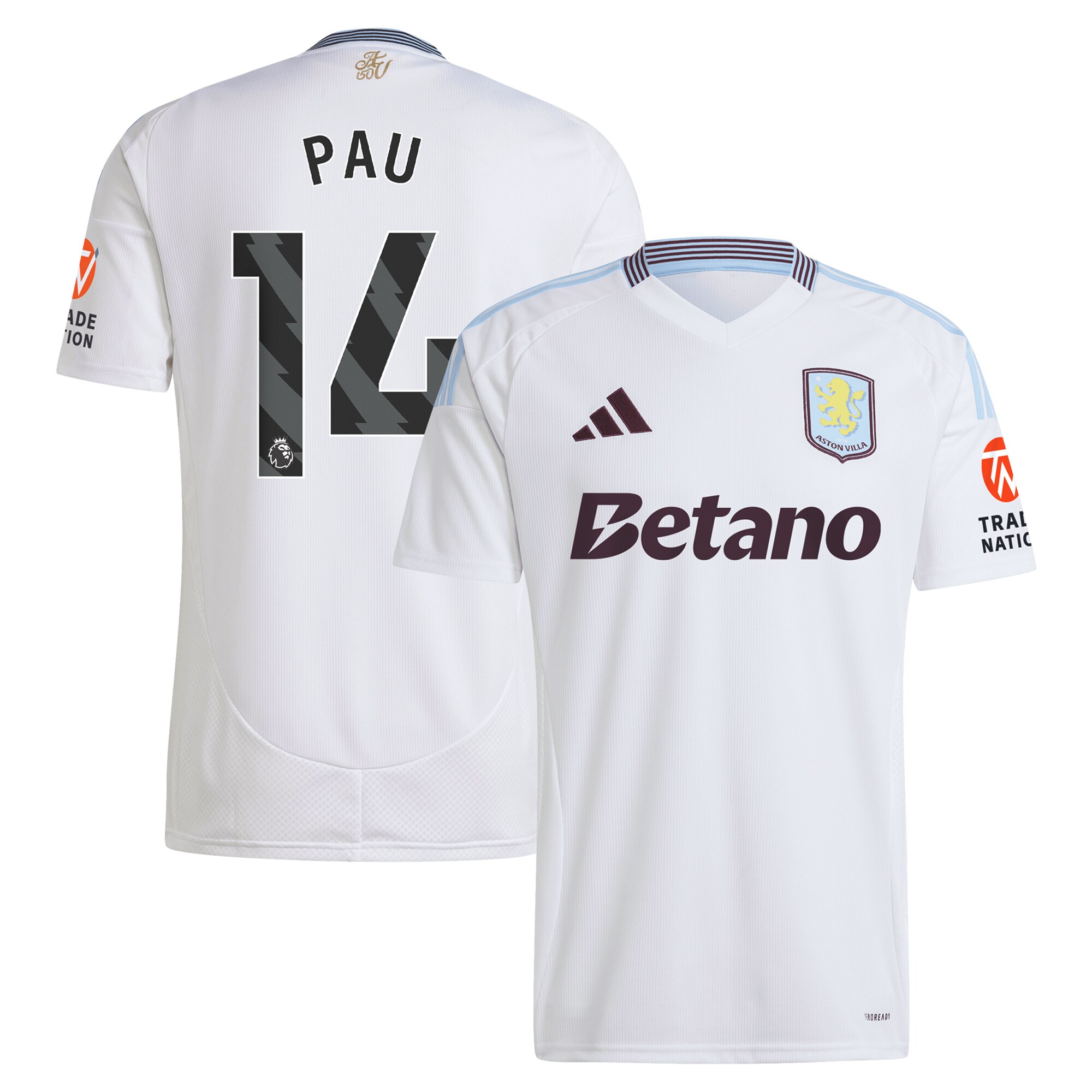 aston villa adidas away shirt 2024-25 with pau 14 printing Collection | Aston Villa Fan Shop