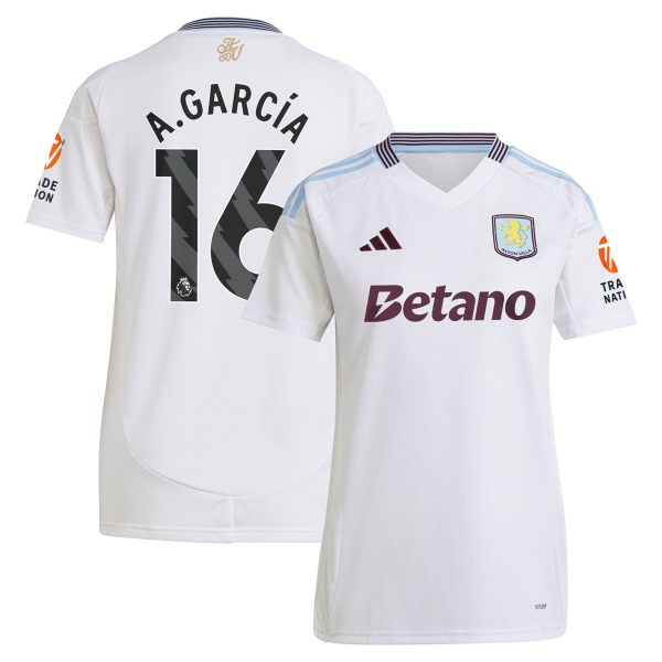 aston villa adidas away shirt 2024-25 – womens with a.garcía 16 printing Collection | Aston Villa Fan Shop