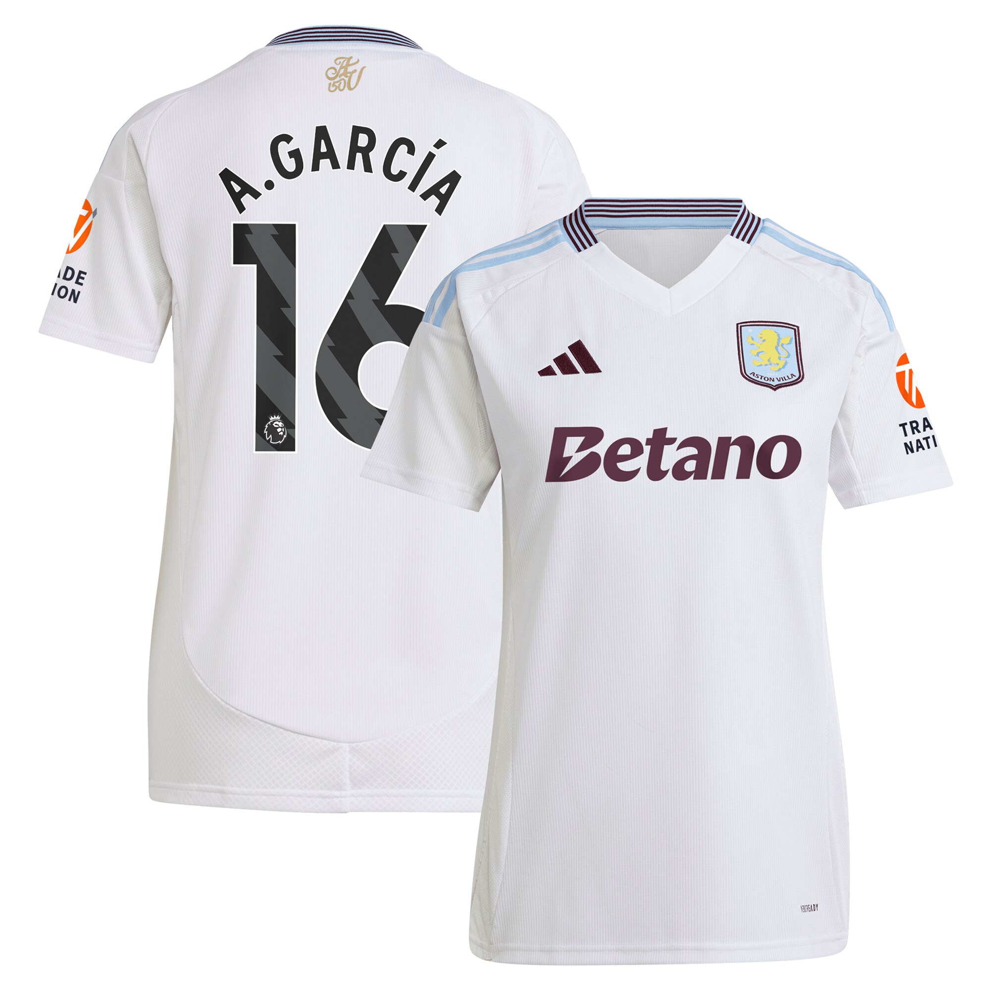 aston villa adidas away shirt 2024-25 – womens with a.garcía 16 printing Collection | Aston Villa Fan Shop