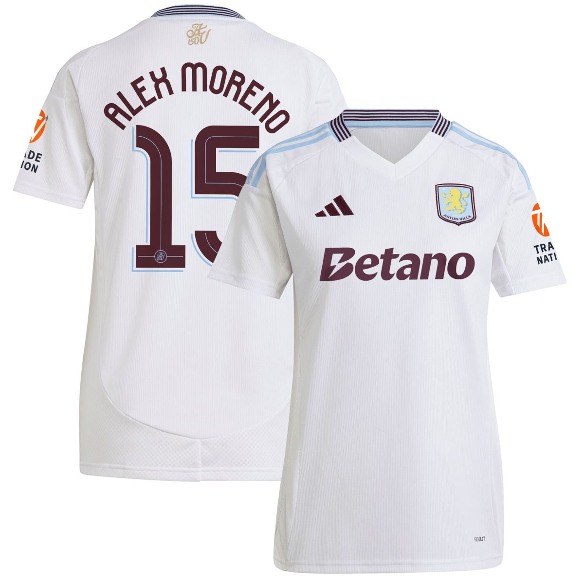 aston villa adidas away shirt 2024-25 – womens with alex moreno 15 cup printing Collection | Aston Villa Fan Shop