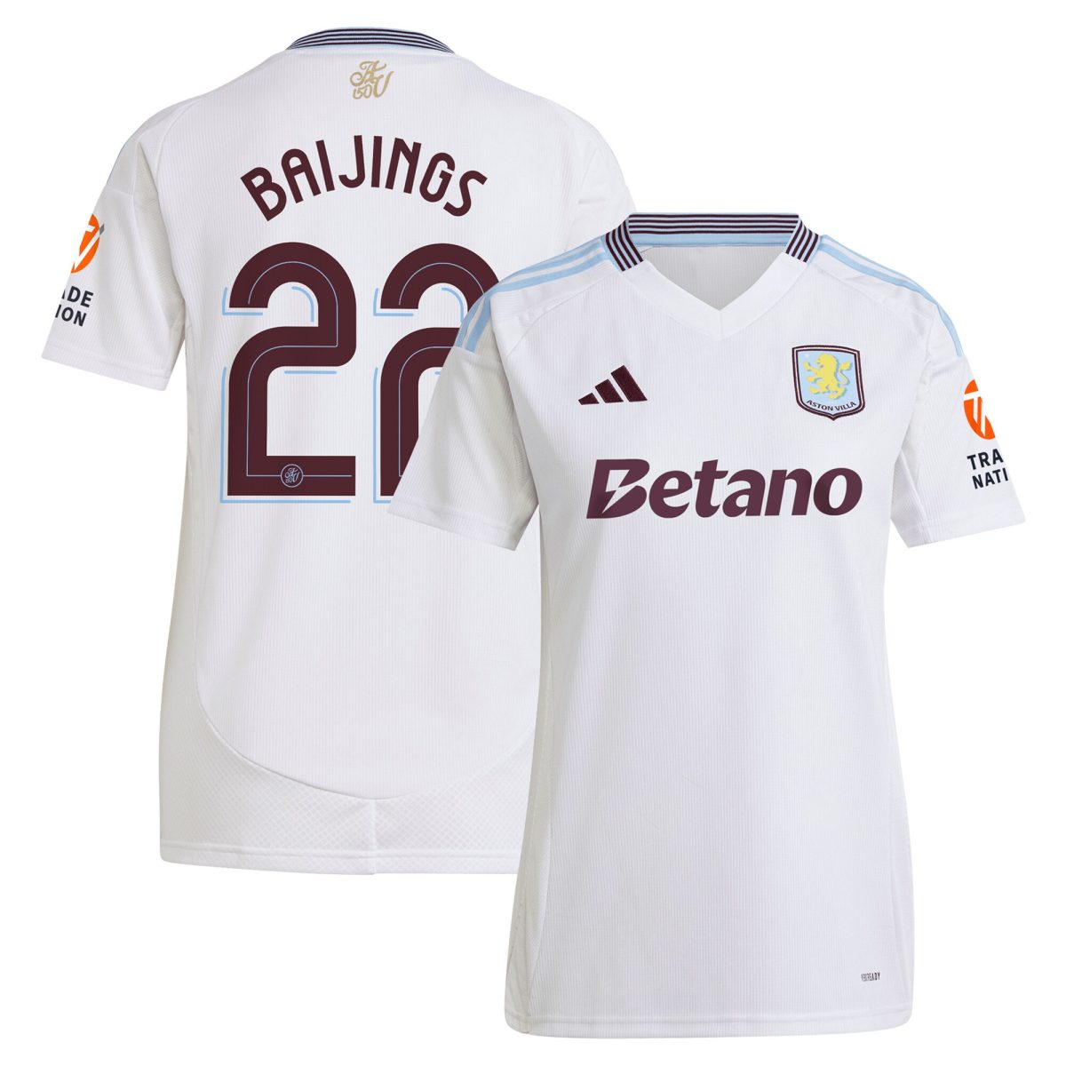 aston villa adidas away shirt 2024-25 – womens with baijings 22 cup printing Collection | Aston Villa Fan Shop