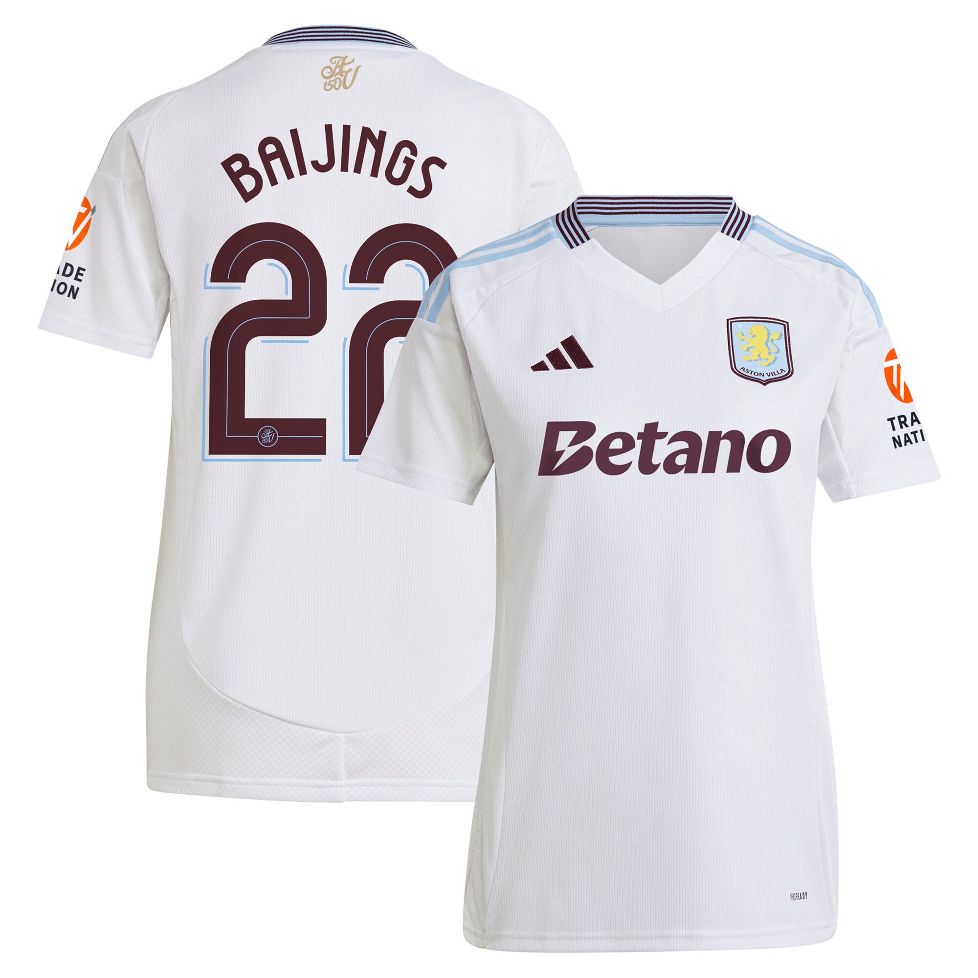 aston villa adidas away shirt 2024-25 – womens with baijings 22 cup printing Collection | Aston Villa Fan Shop