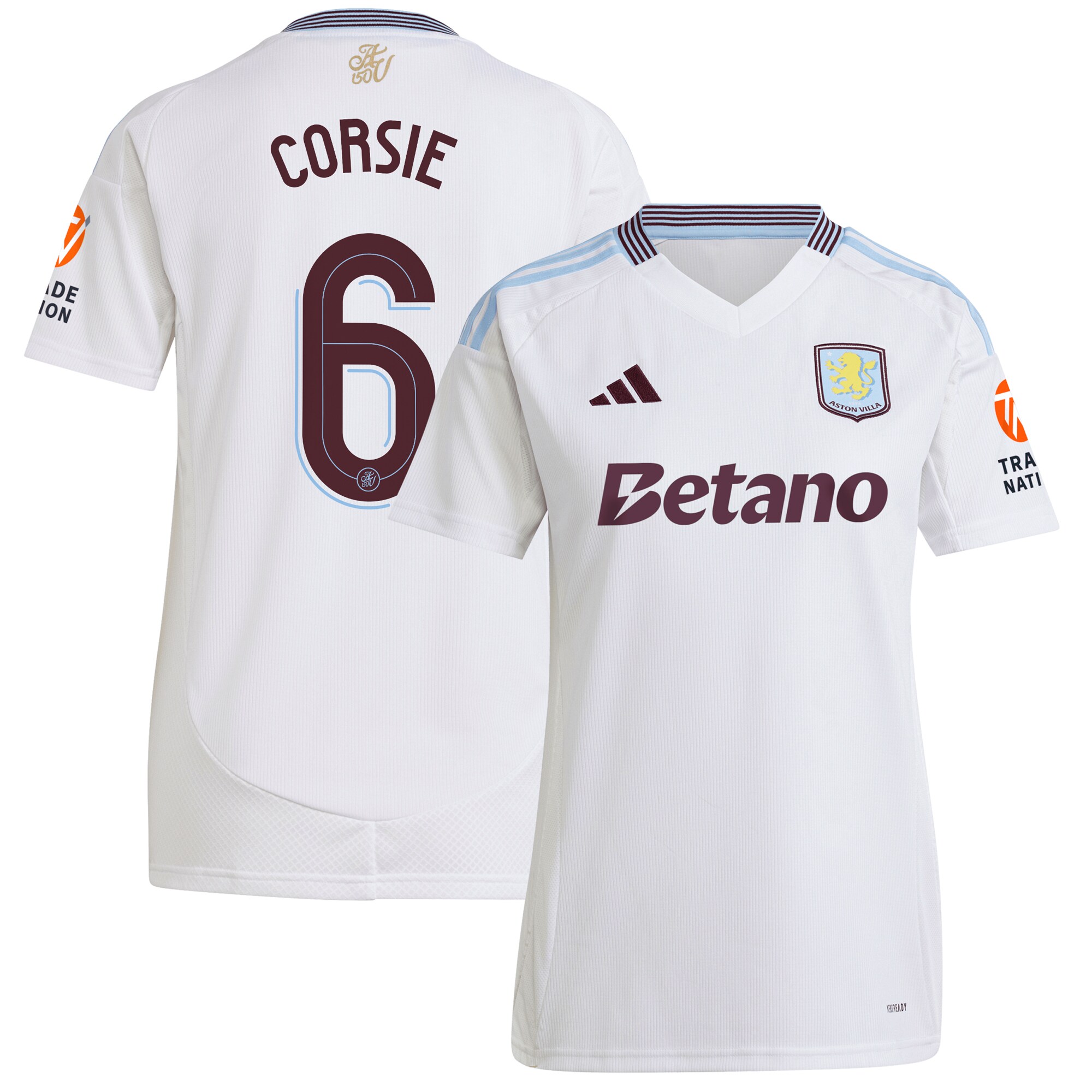 aston villa adidas away shirt 2024-25 – womens with corsie 6 cup printing Collection | Aston Villa Fan Shop