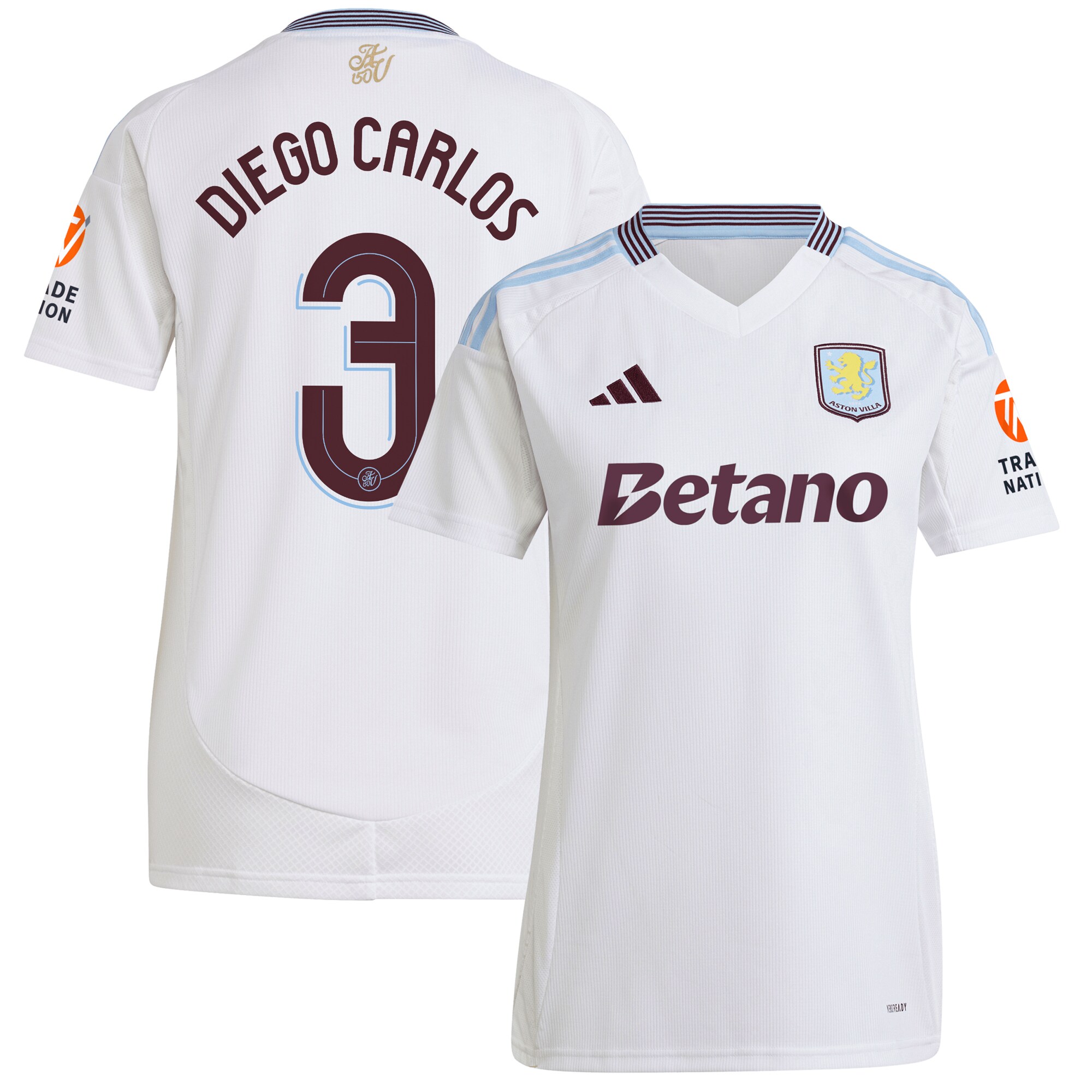 aston villa adidas away shirt 2024-25 – womens with diego carlos 3 cup printing Collection | Aston Villa Fan Shop