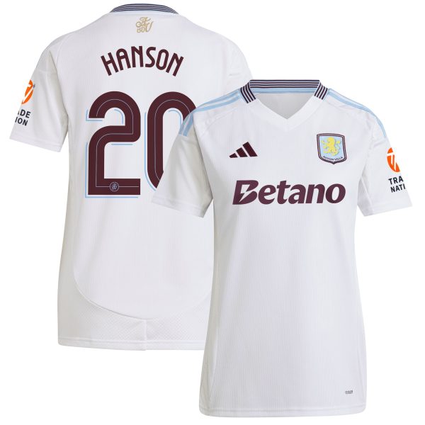 aston villa adidas away shirt 2024-25 – womens with hanson 20 cup printing Collection | Aston Villa Fan Shop