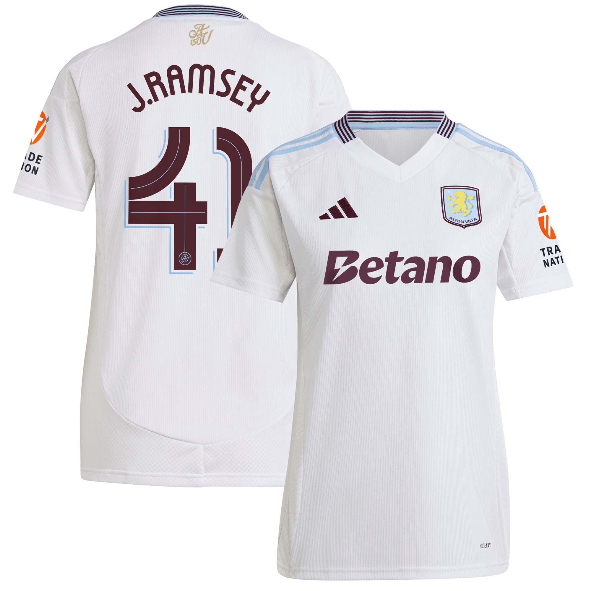 aston villa adidas away shirt 2024-25 – womens with j. ramsey 41 cup printing Collection | Aston Villa Fan Shop