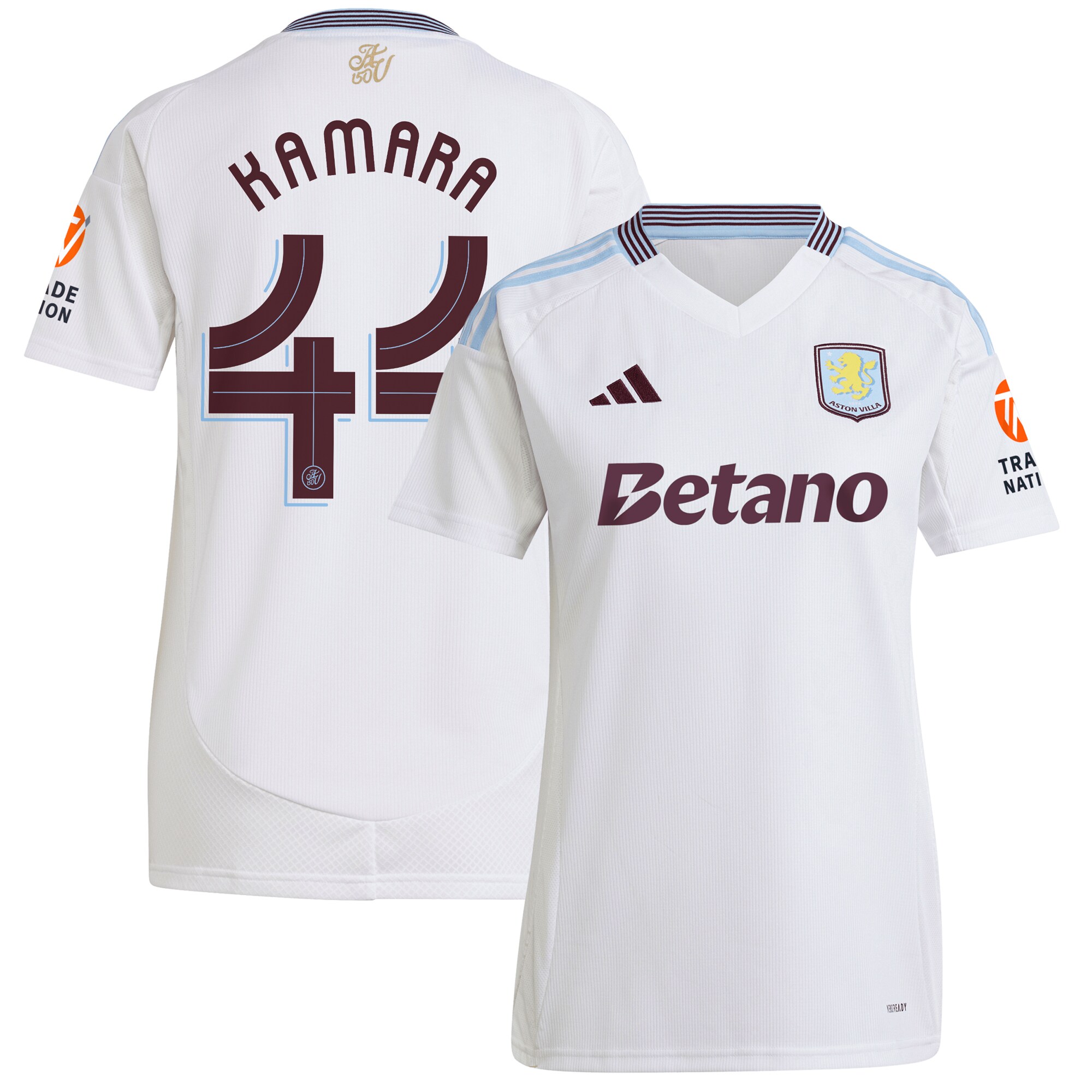 aston villa adidas away shirt 2024-25 – womens with kamara 44 cup printing Collection | Aston Villa Fan Shop