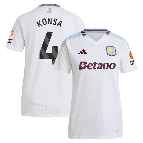 aston villa adidas away shirt 2024-25 – womens with konsa 4 printing Collection | Aston Villa Fan Shop