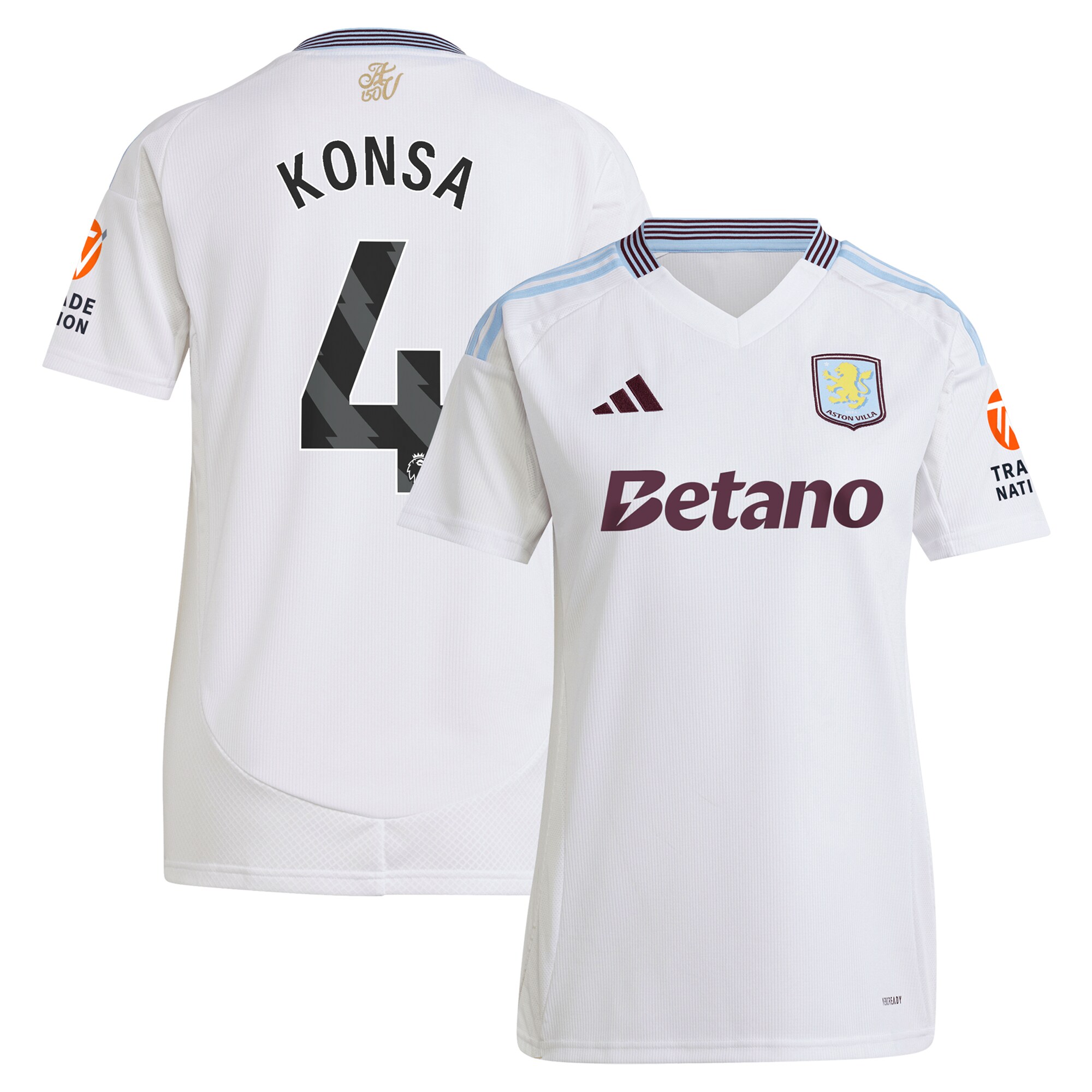 aston villa adidas away shirt 2024-25 – womens with konsa 4 printing Collection | Aston Villa Fan Shop